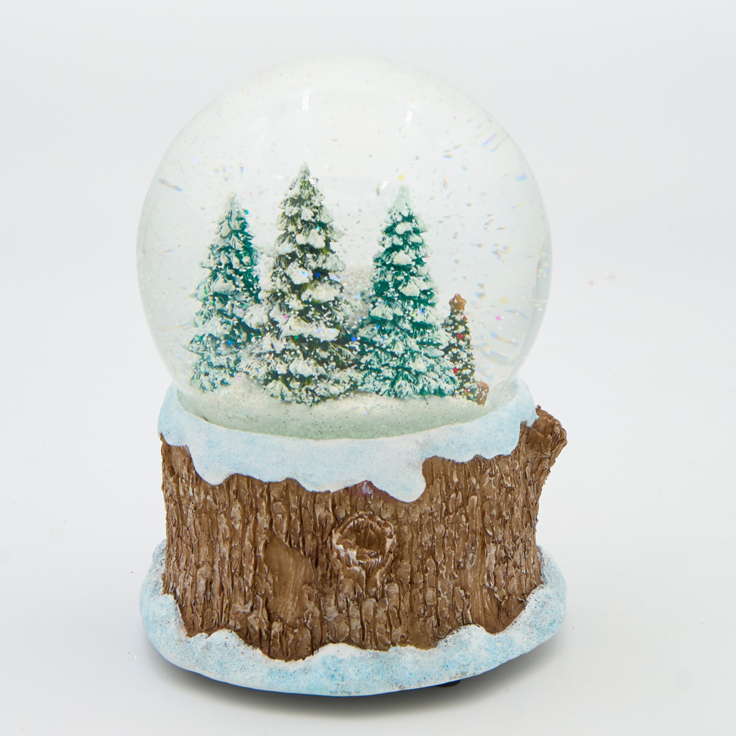 Glitterdome Musical Cabin with Black Bear Base – "Silent Night" Tune