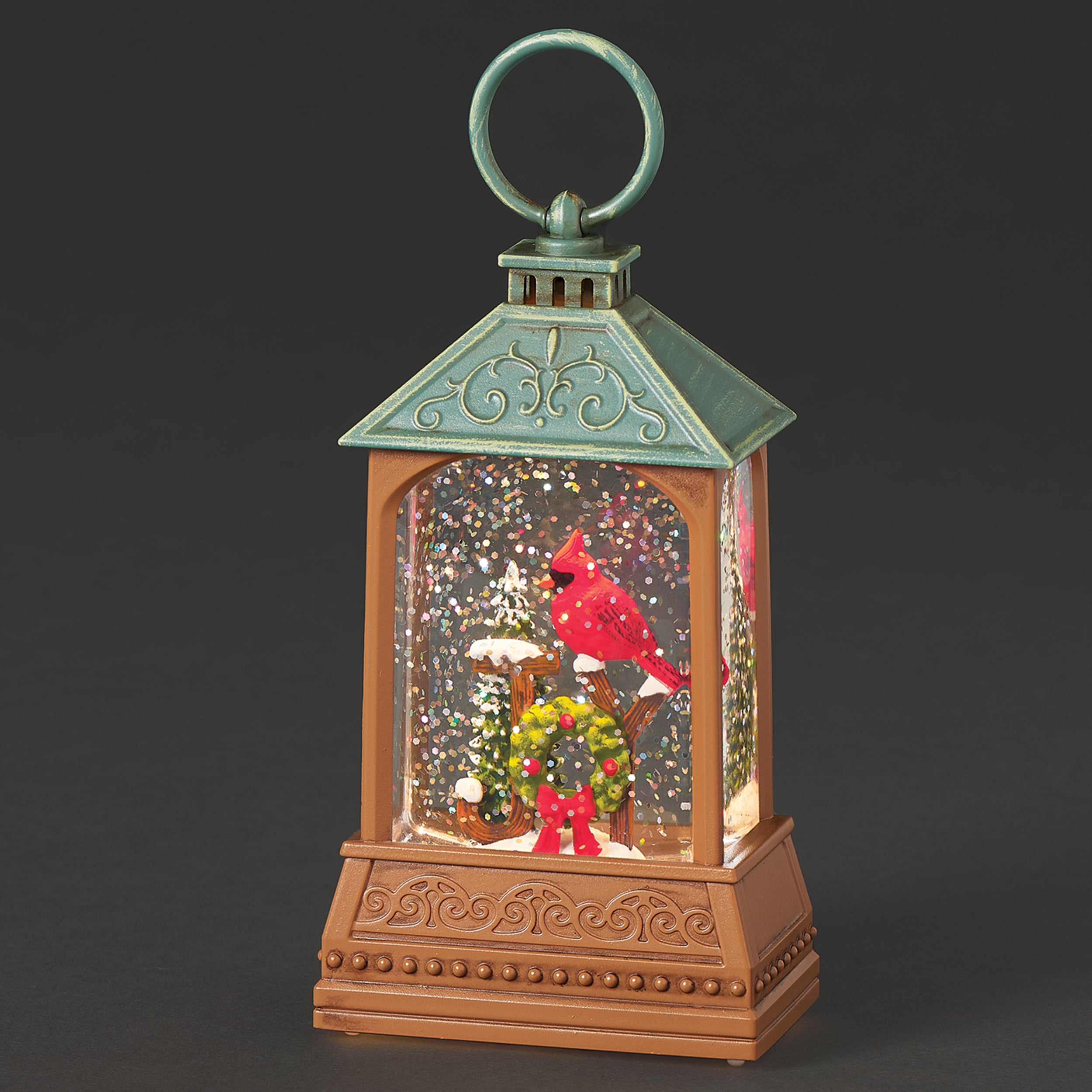 Lighted Cardinal JOY Wreath Lantern – Shimmering Merry Lites