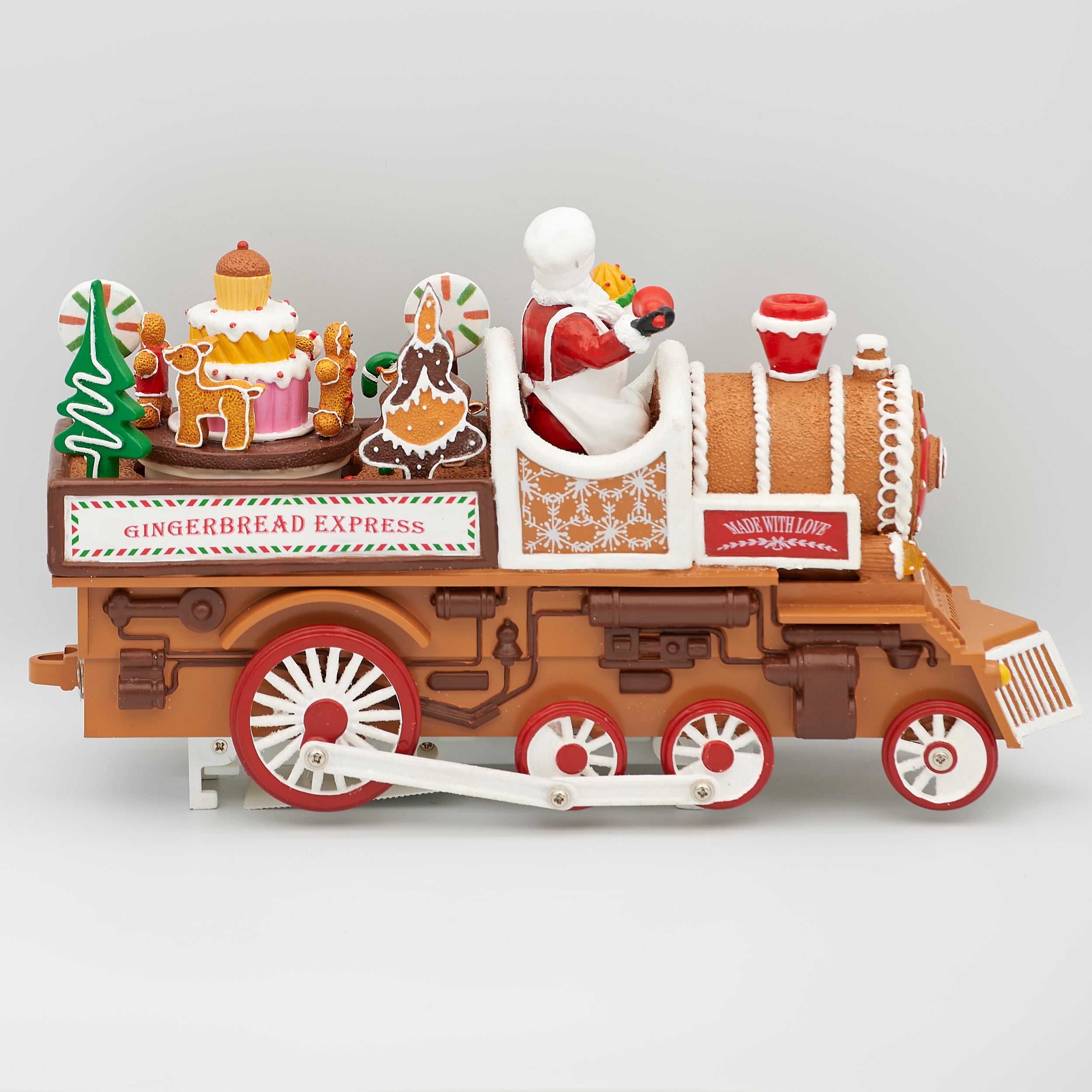 Amusements Gingerbread Lighted & Musical Train with Rotating Wheels & Cake