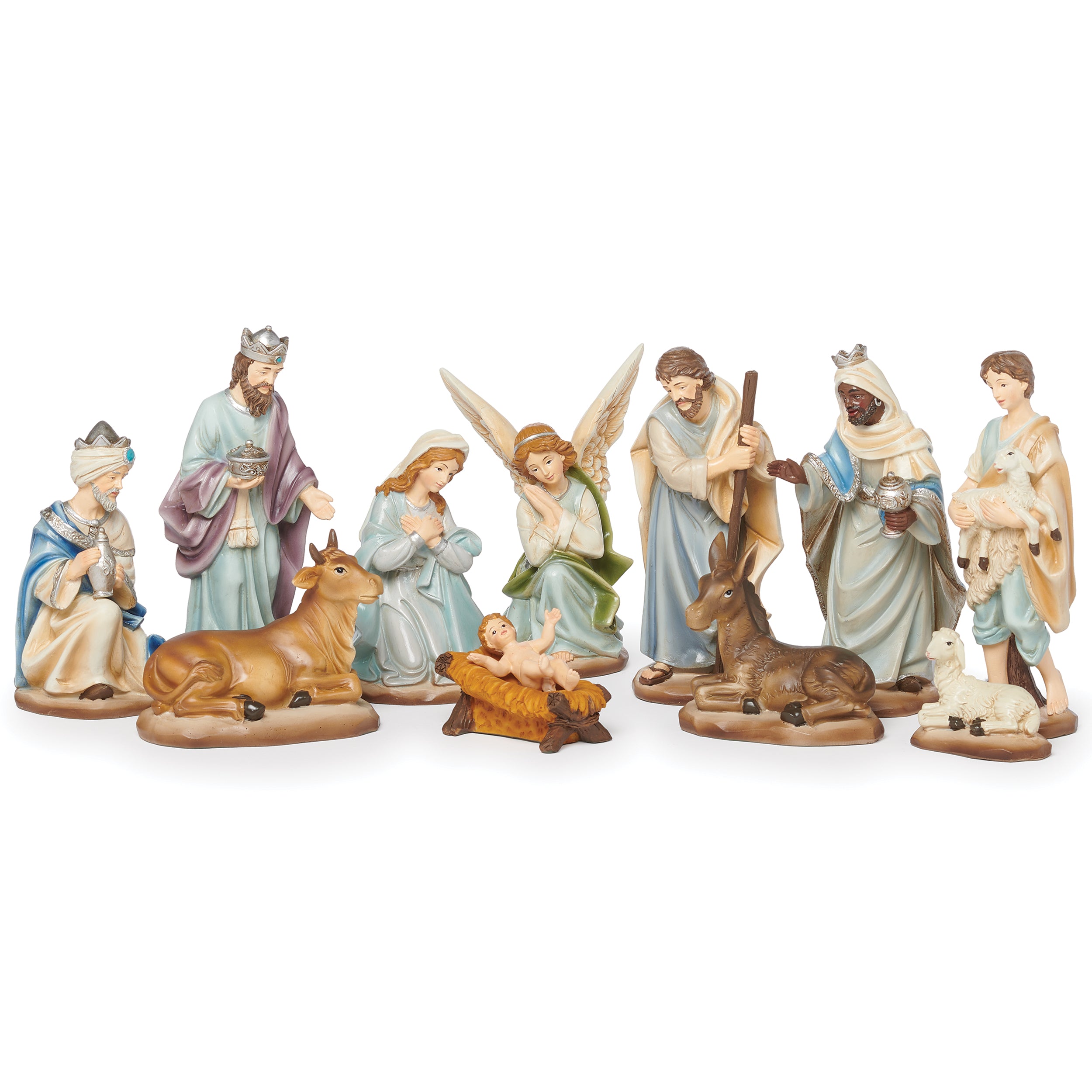 11-PC Soft Blue Nativity Set