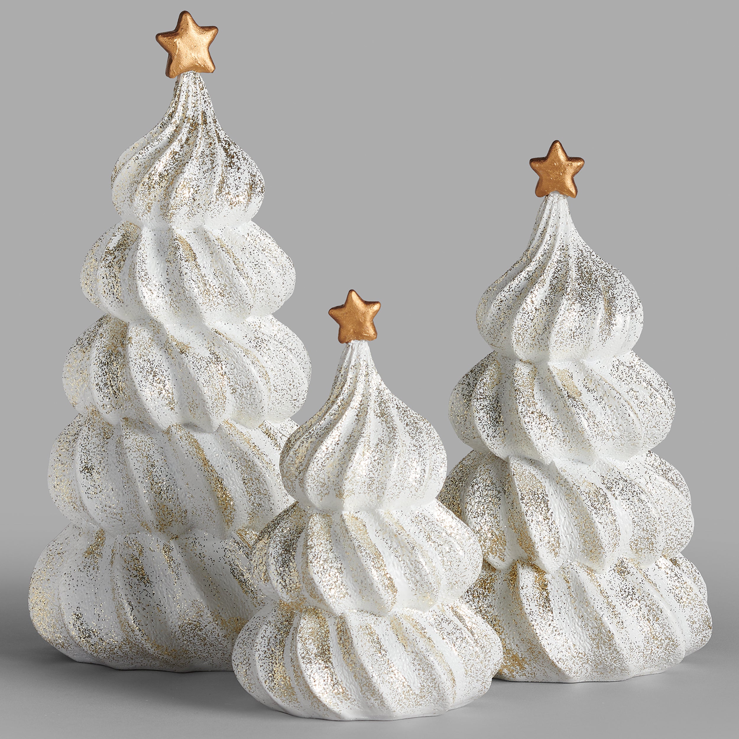 Merengue Trees Set with Gold Glitter & Star