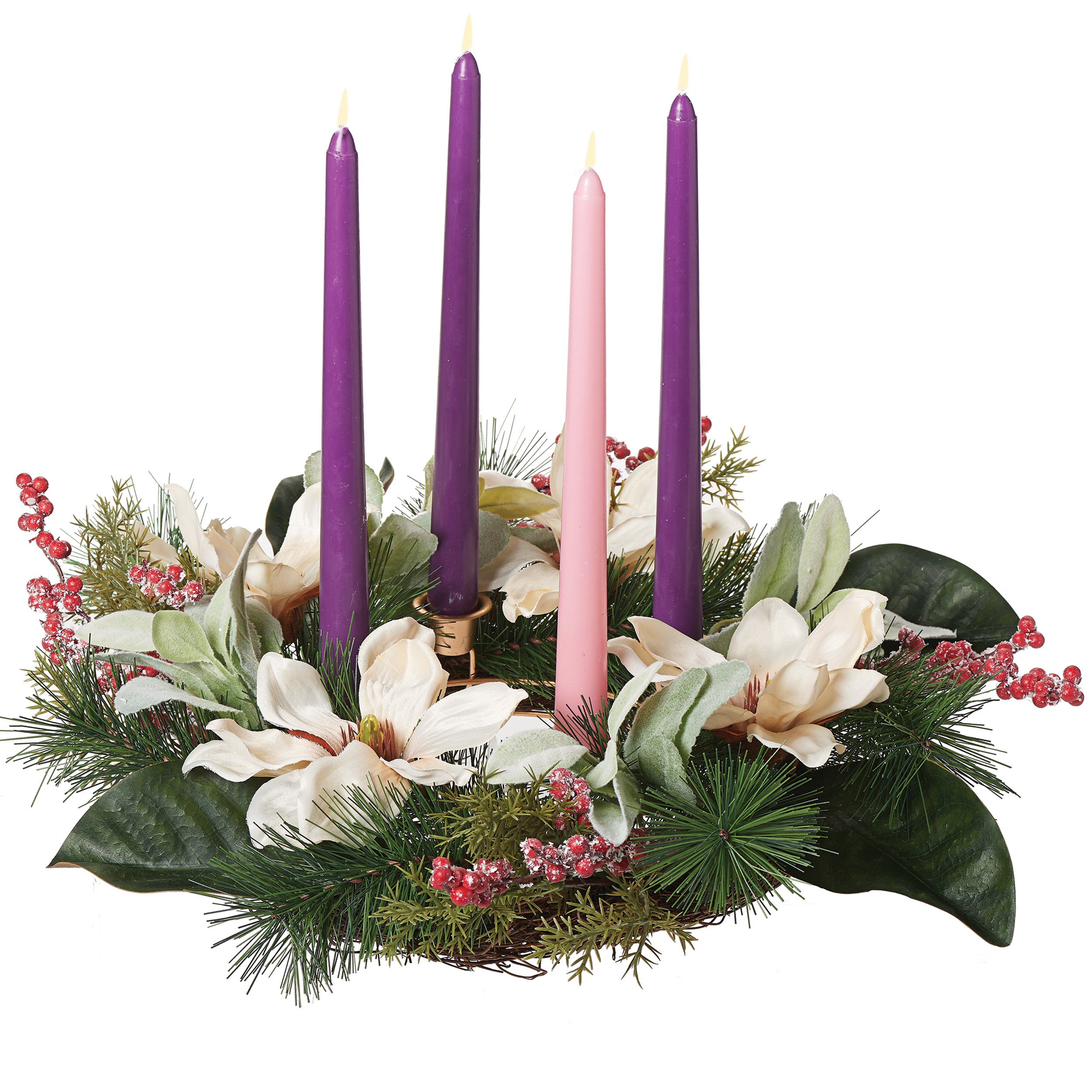 Magnolia Advent Wreath Candle Holder