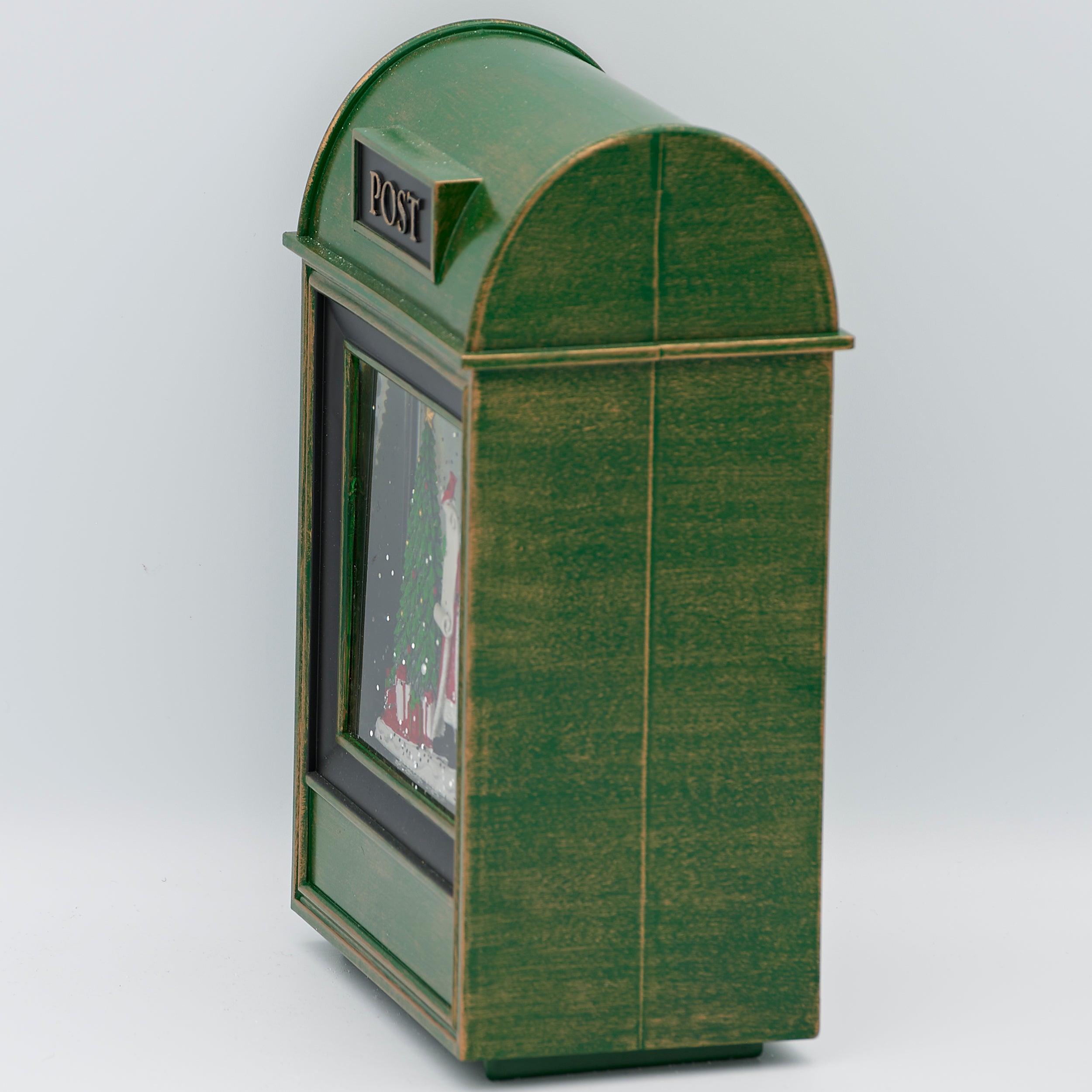 Confetti Lites Lighted Swirl Vintage Mailbox with Santa & Christmas Tree