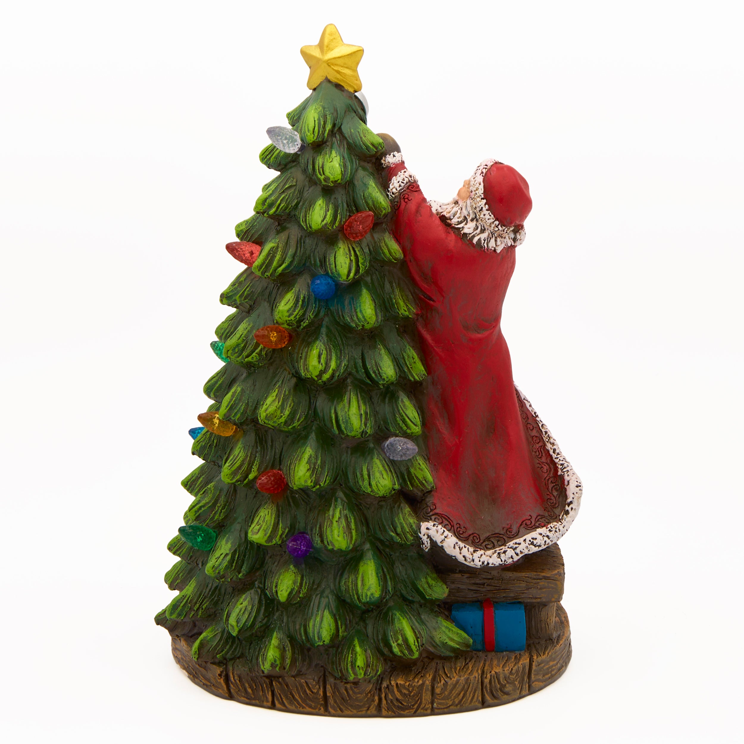 Lighted Santa Decorating Christmas Tree