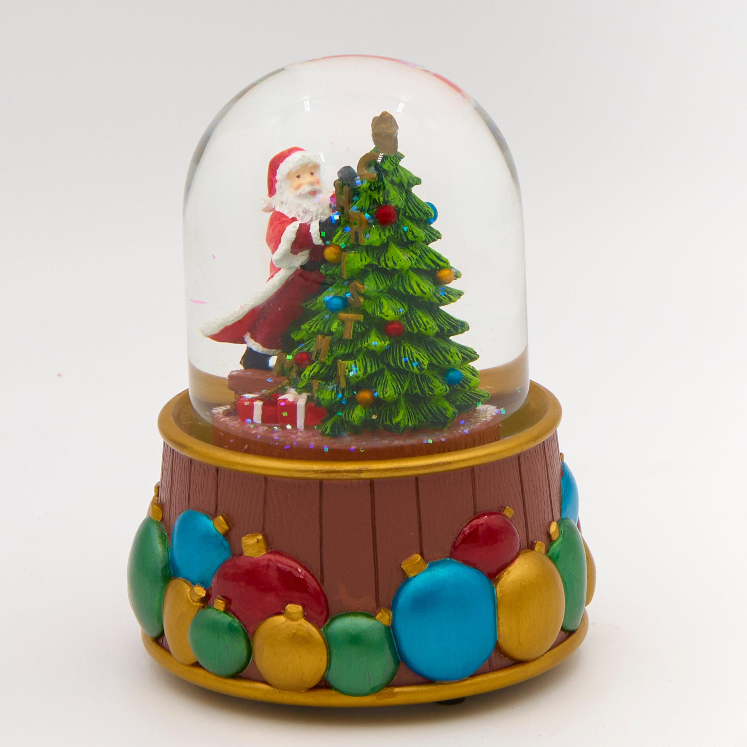 Glitterdome Musical Santa Decorating Tree – "We Wish You a Merry Christmas" Tune