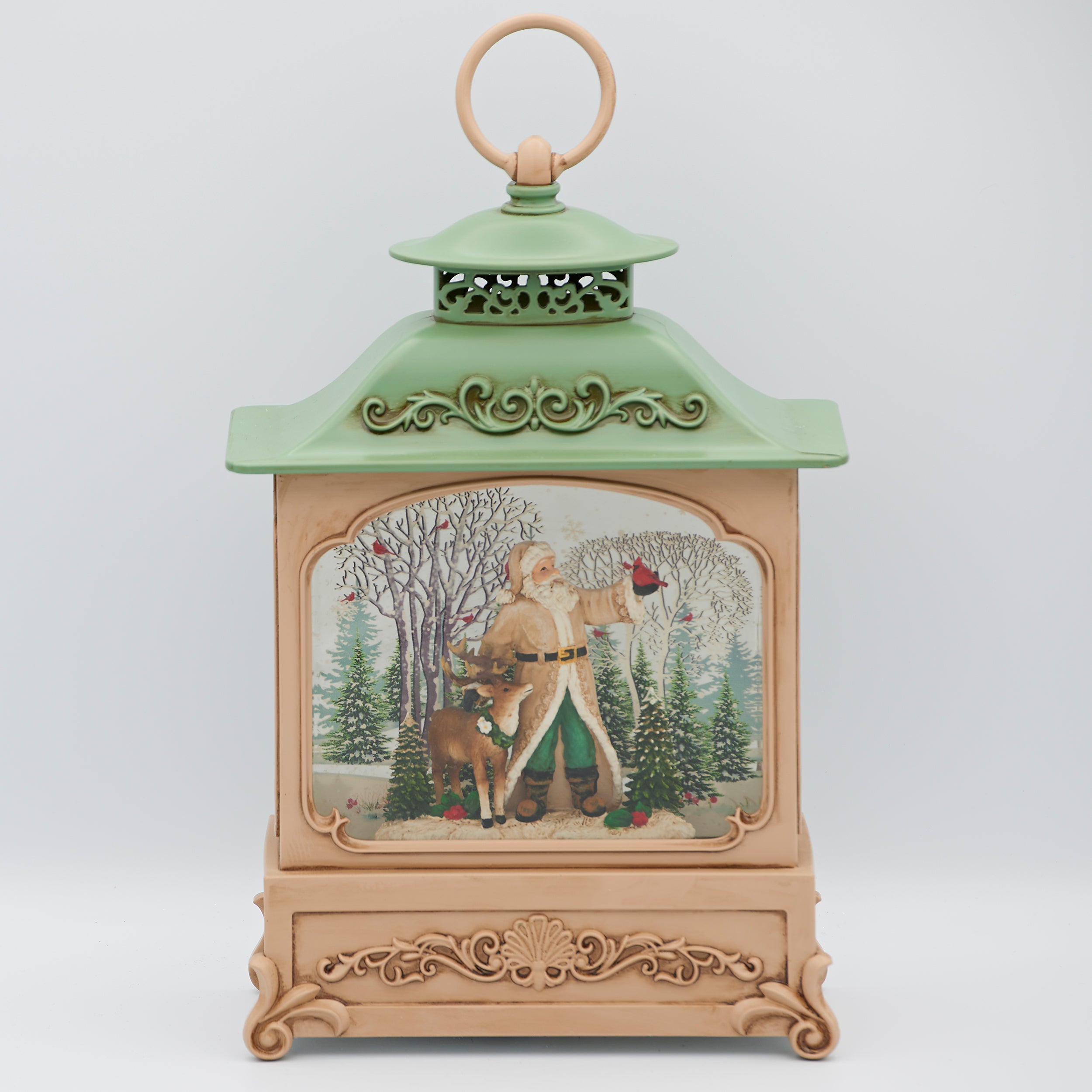 Confetti Lites Lighted Swirl Lantern with Santa & Reindeer