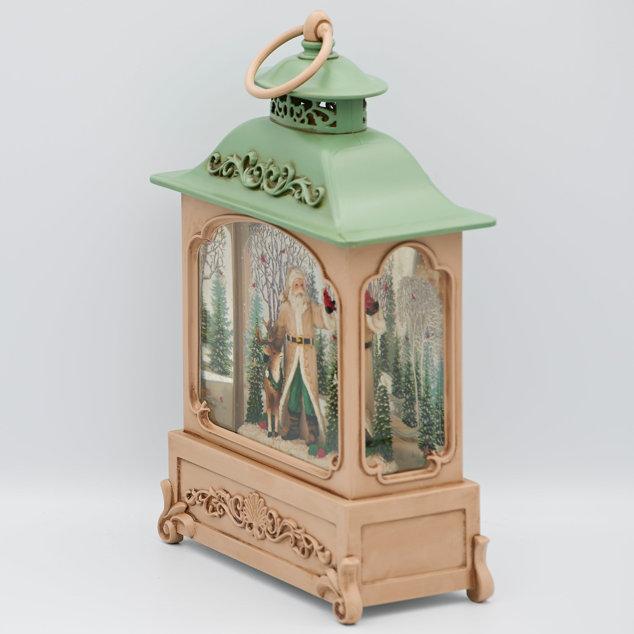 Confetti Lites Lighted Swirl Lantern with Santa & Reindeer