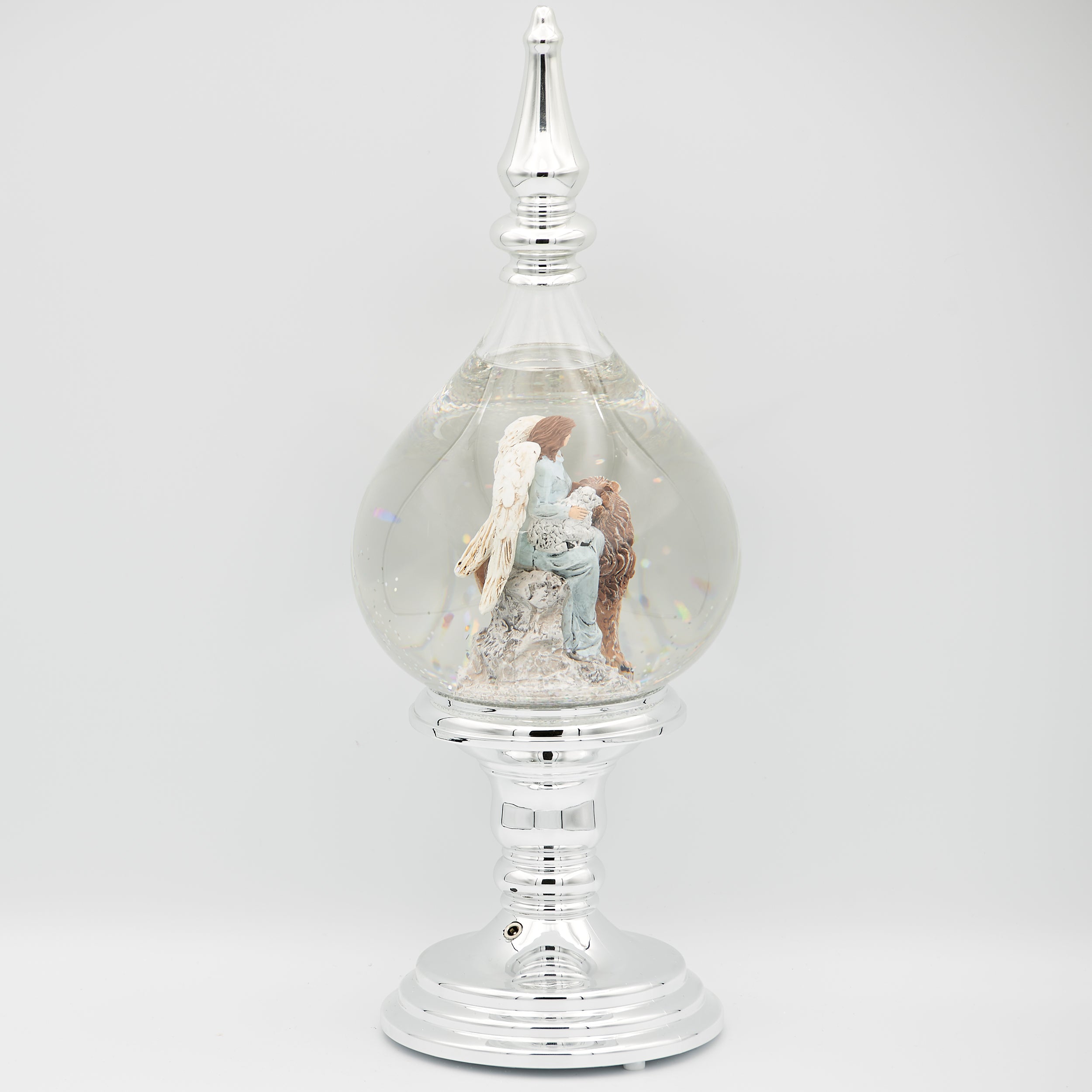 Confetti Lites Lighted Swirl Angel Finial with Lion & Lamb