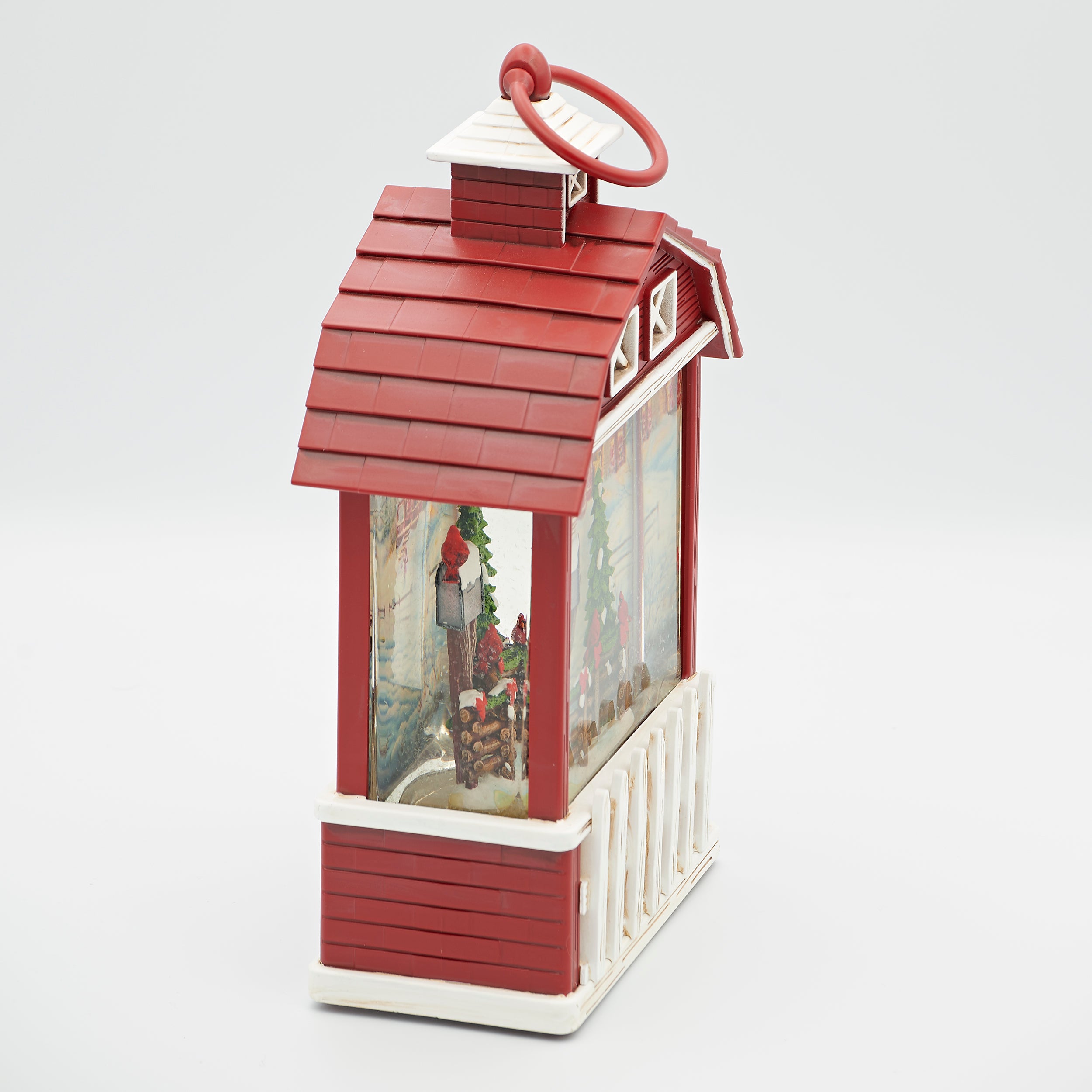 Confetti Lites Lighted Swirl Barn with Fence & Cardinals