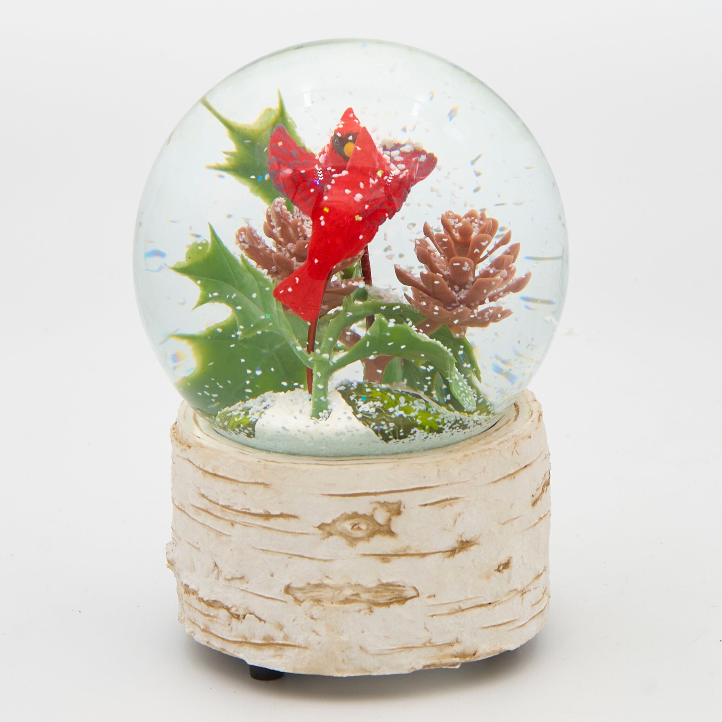 Glitterdome Musical Two Cardinals on Branch – "Let It Snow" Tune