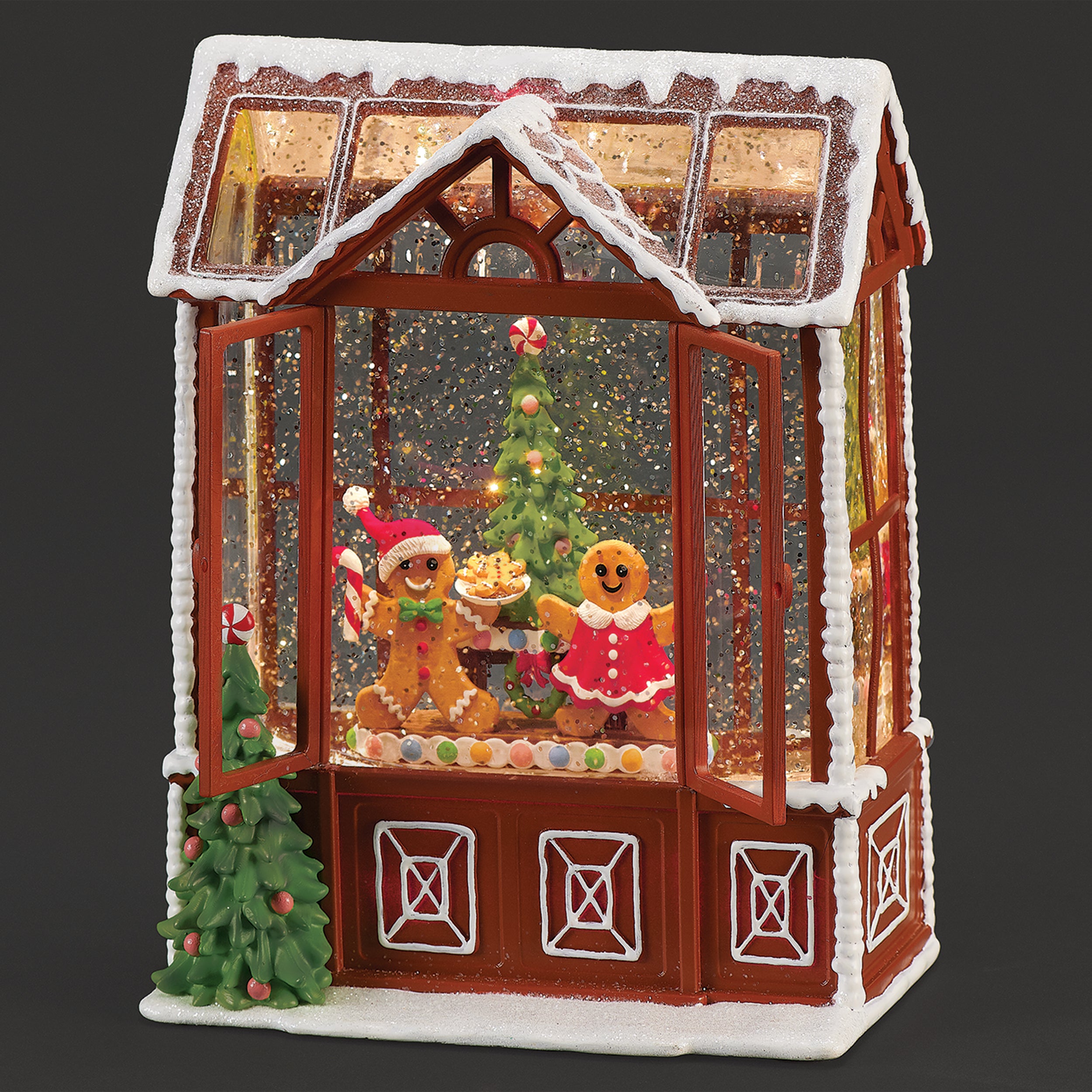 Confetti Lites Lighted Swirl Gingerbread Greenhouse with Windows
