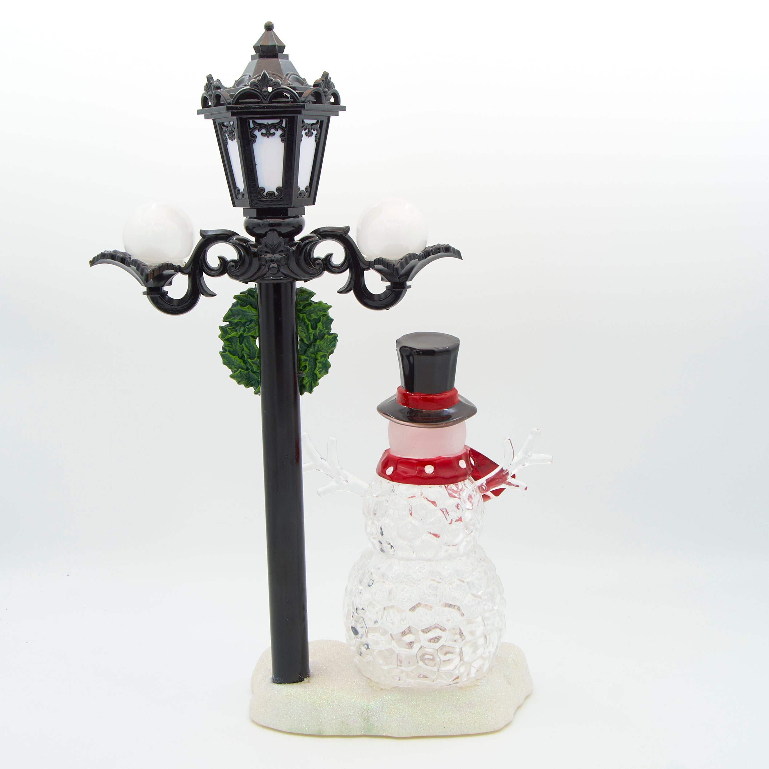 Lighted Snowman Lamppost