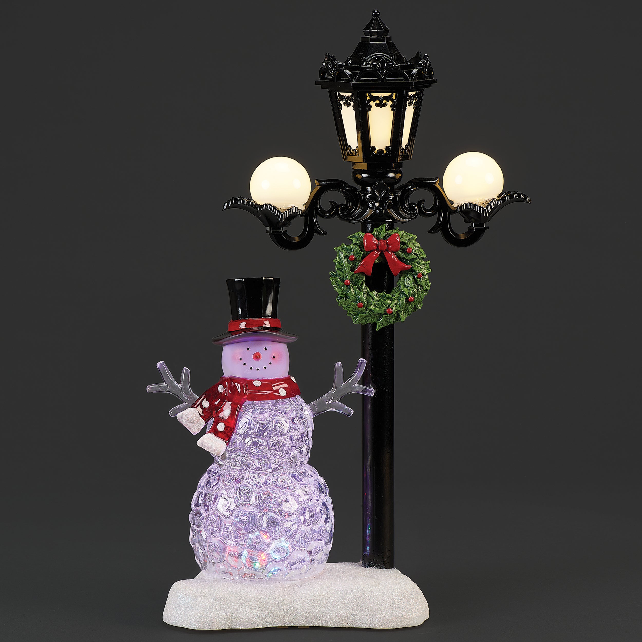 Lighted Snowman Lamppost