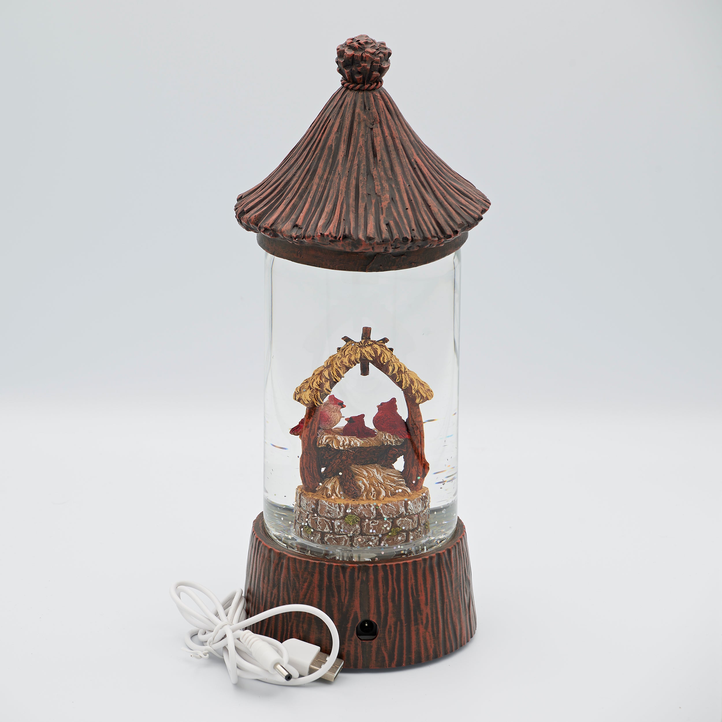 Confetti Lites Lighted Swirl Cardinal Holy Family Scene