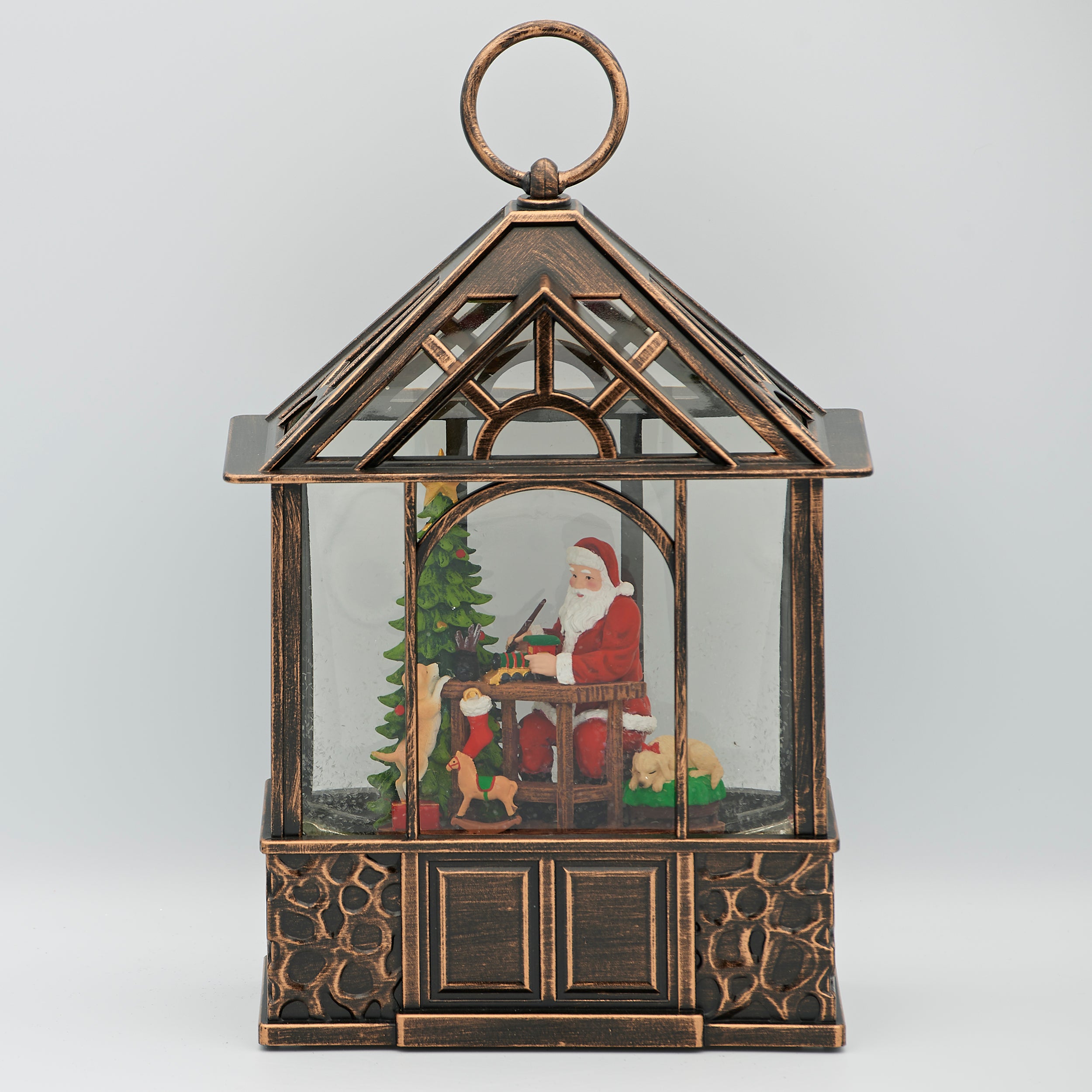 Confetti Lites Lighted Swirl Gazebo with Santa Painting Toy Train