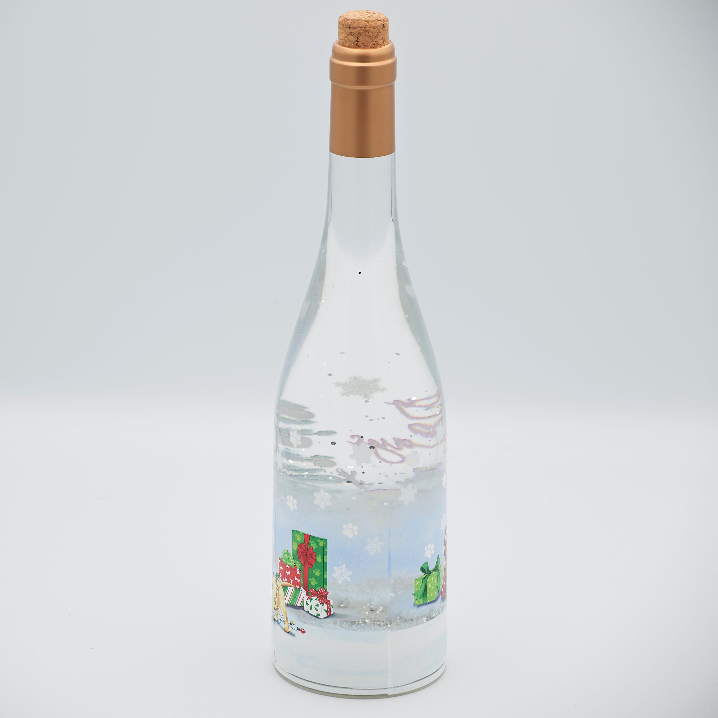 Confetti Lites Lighted Swirl Happy Howlidays Dog Wine Bottle