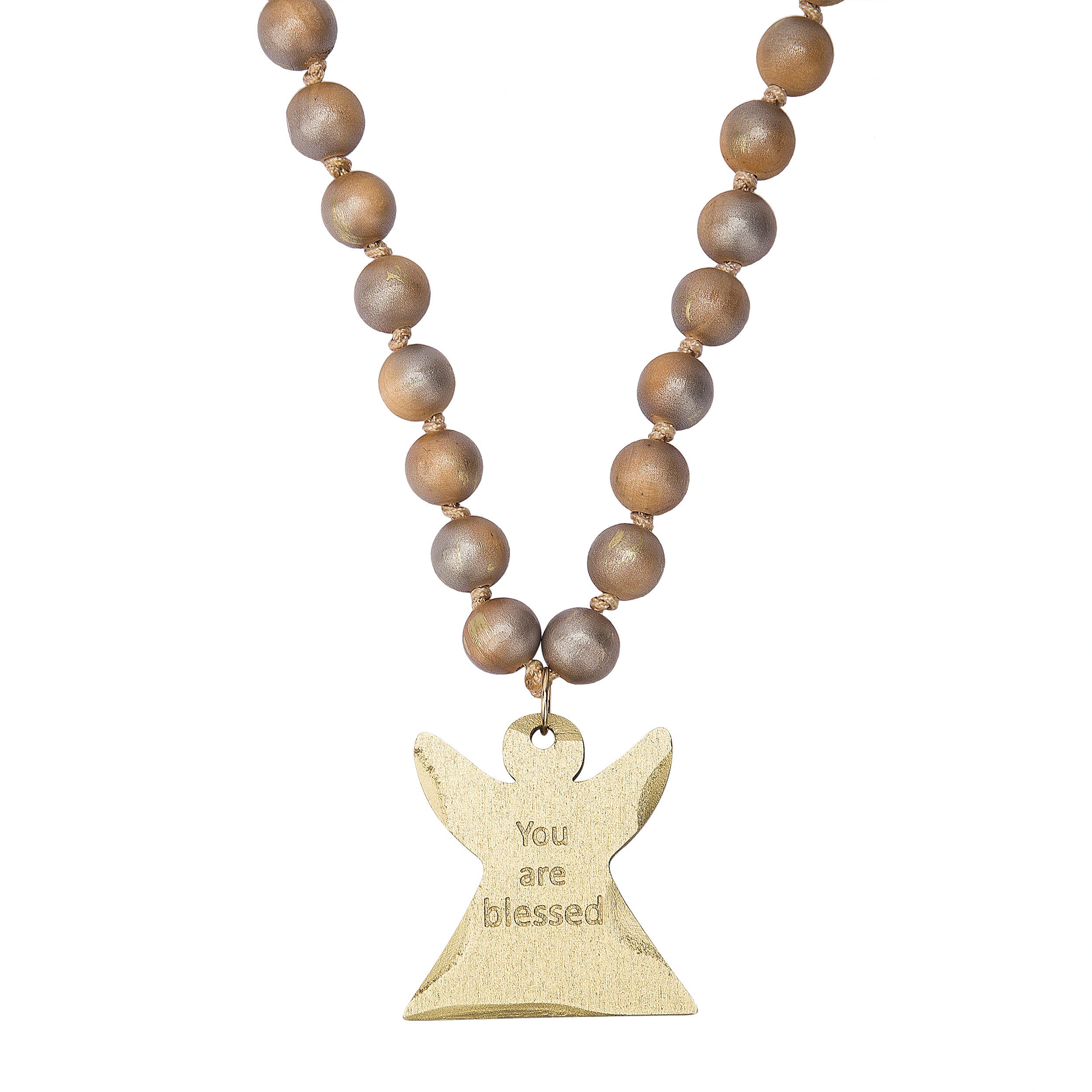 Alexa's Angels Wooden Blessing Beads with Angel Accent
