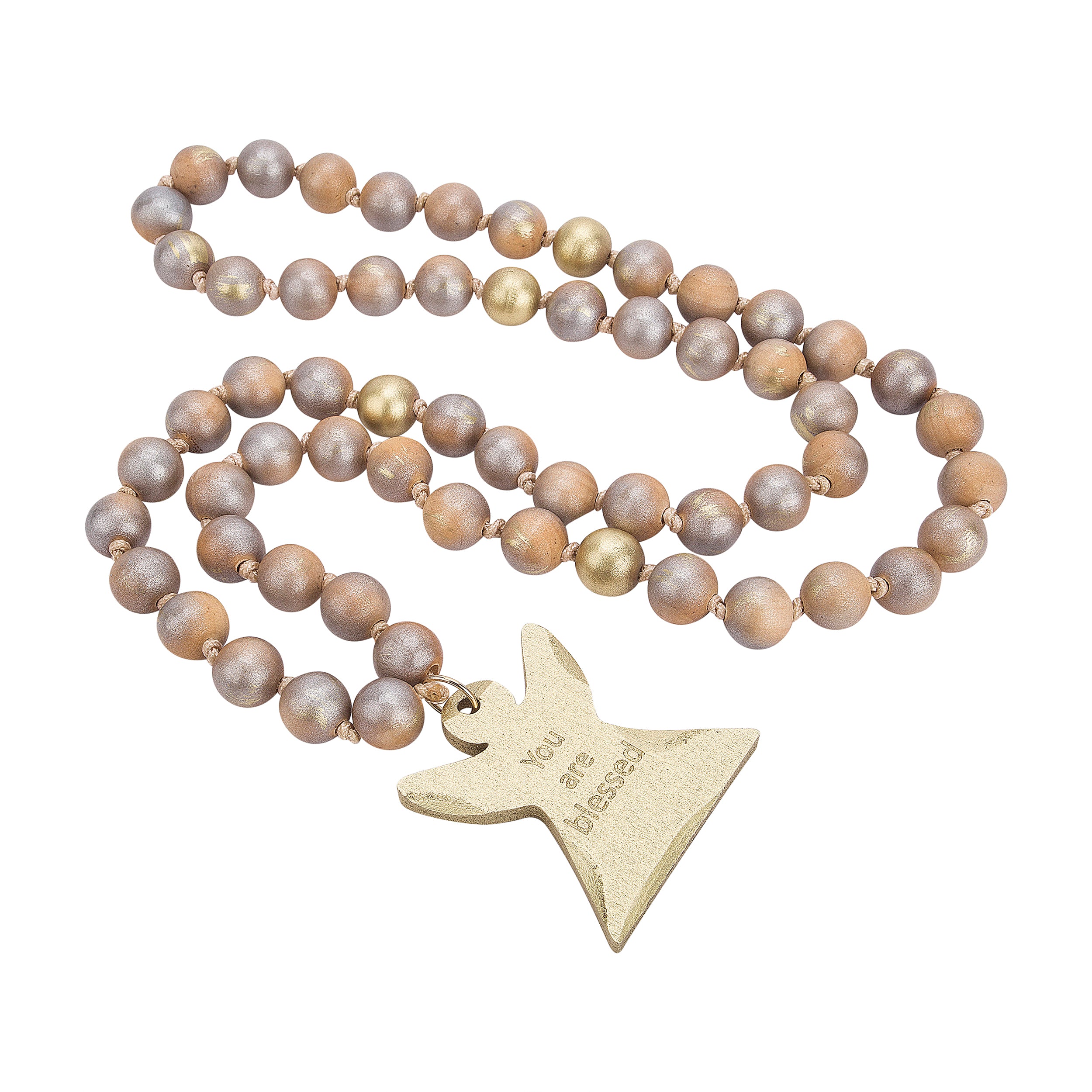 Alexa's Angels Wooden Blessing Beads with Angel Accent