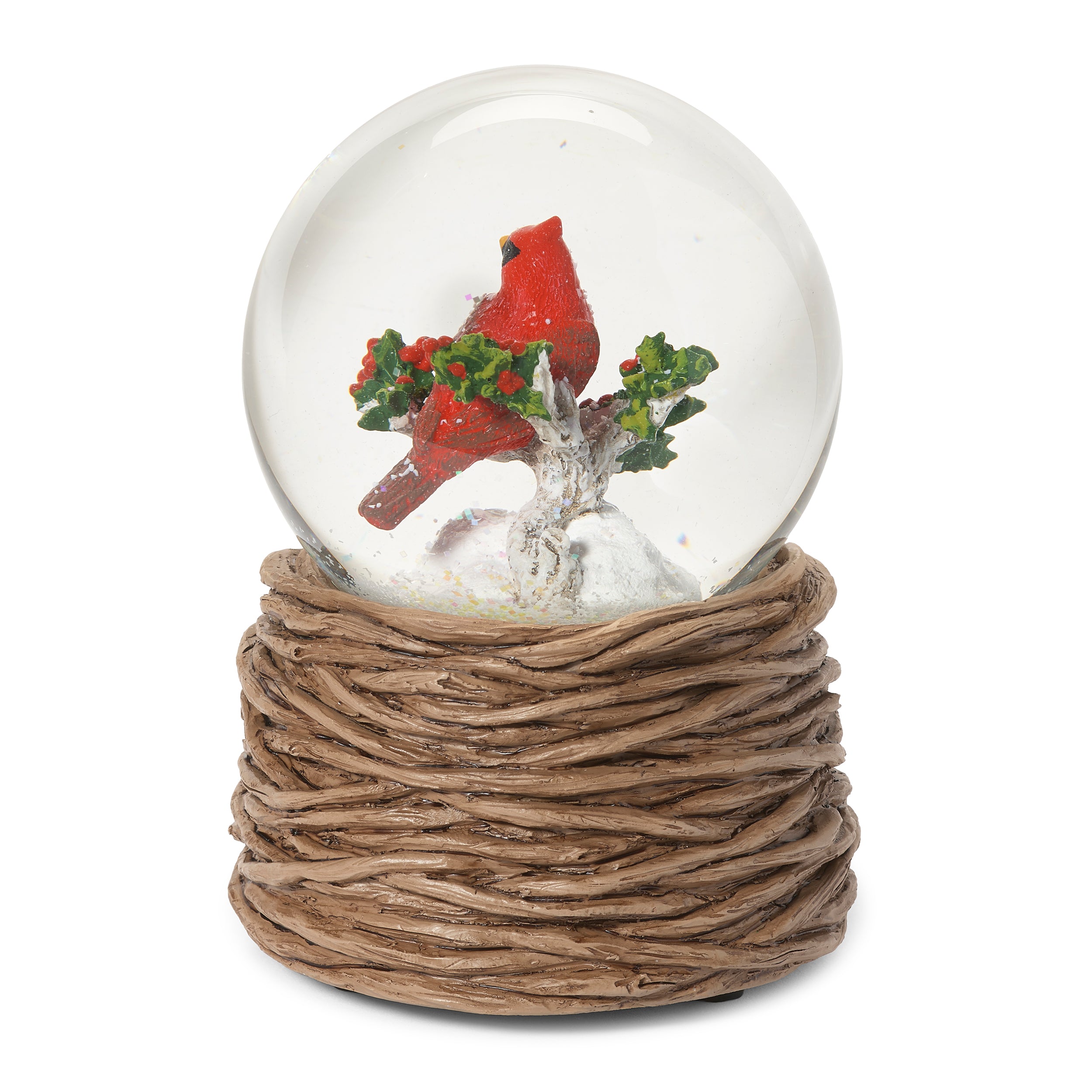 Glitterdome Cardinal on Snowy Branch - "Winter Wonderland" Tune