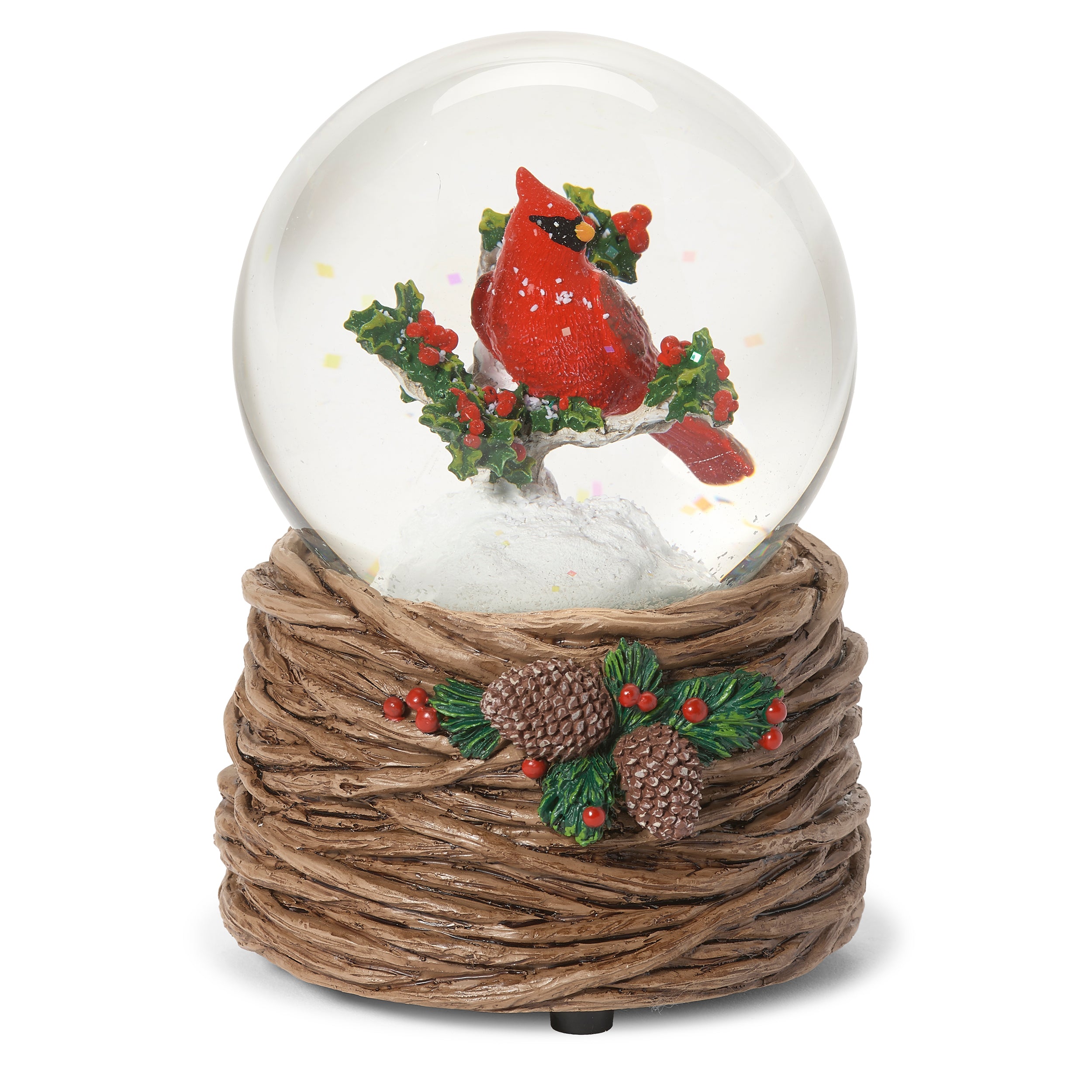 Glitterdome Cardinal on Snowy Branch - "Winter Wonderland" Tune