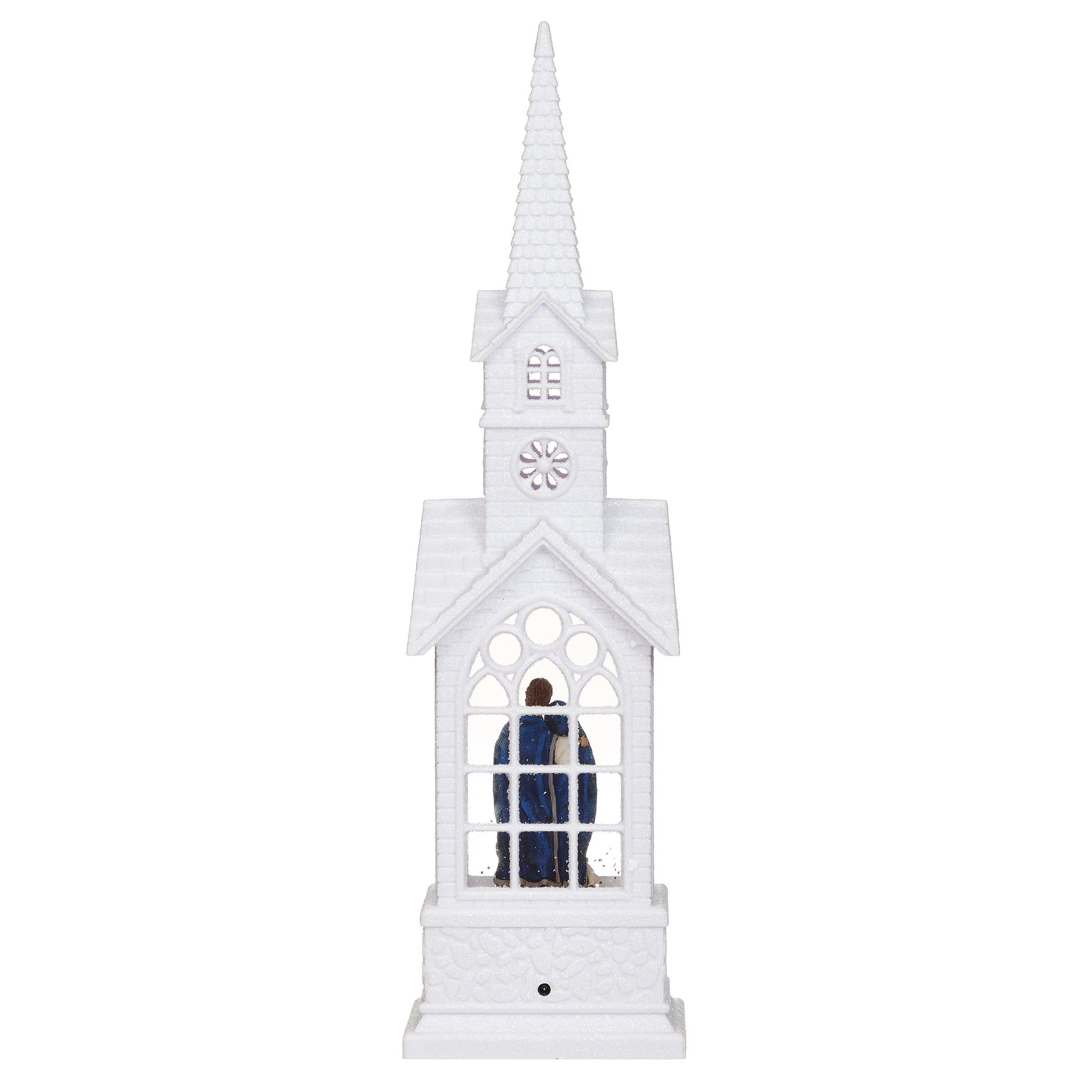 Confetti Lites Lighted Swirl Holy Family in White Church