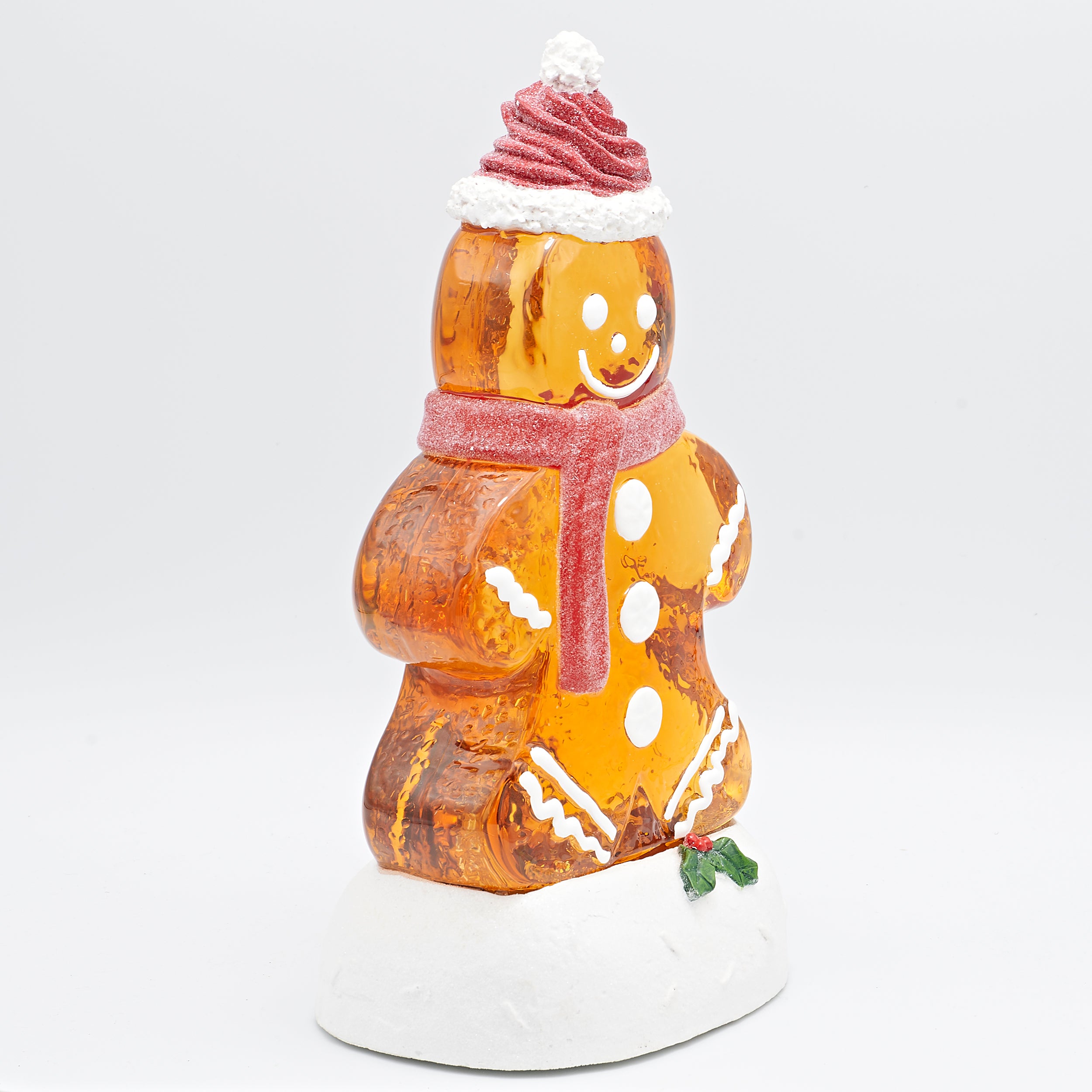 Lighted Swirl Gingerbread Man with Santa Hat