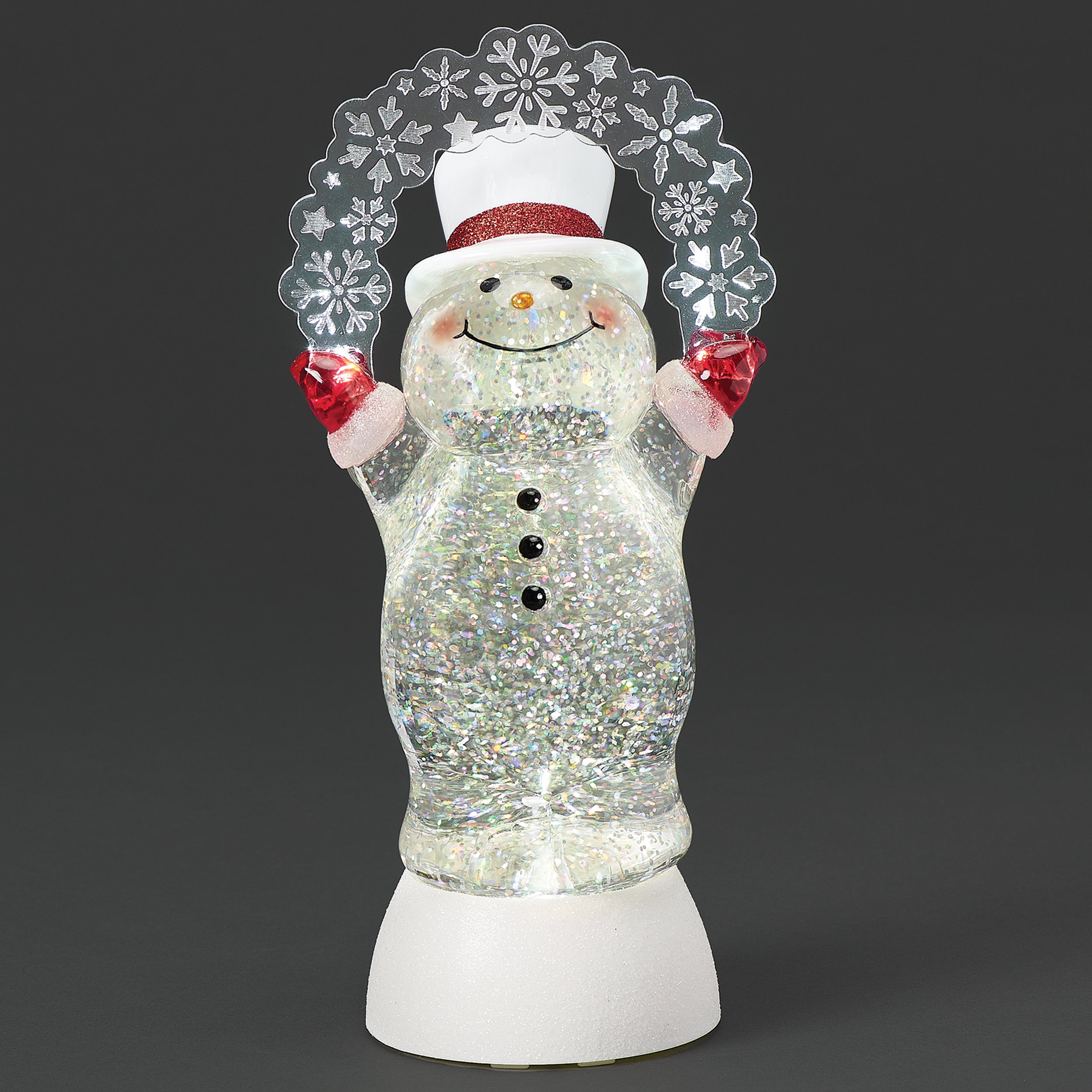 Confetti Lites Lighted Swirl Snowman with Blinking Snowflakes