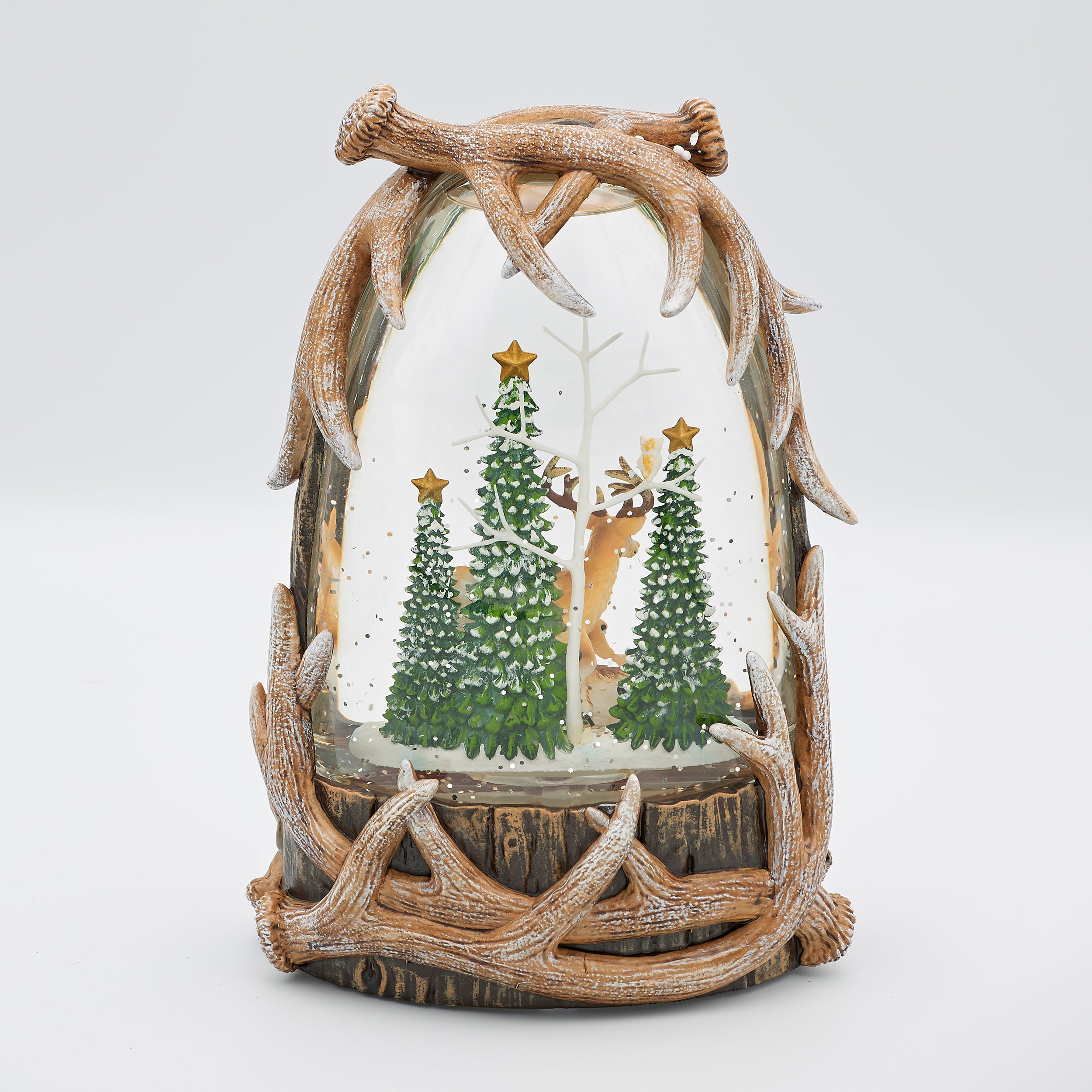 Confetti Lites Lighted Swirl Antler Casing with Deer Family