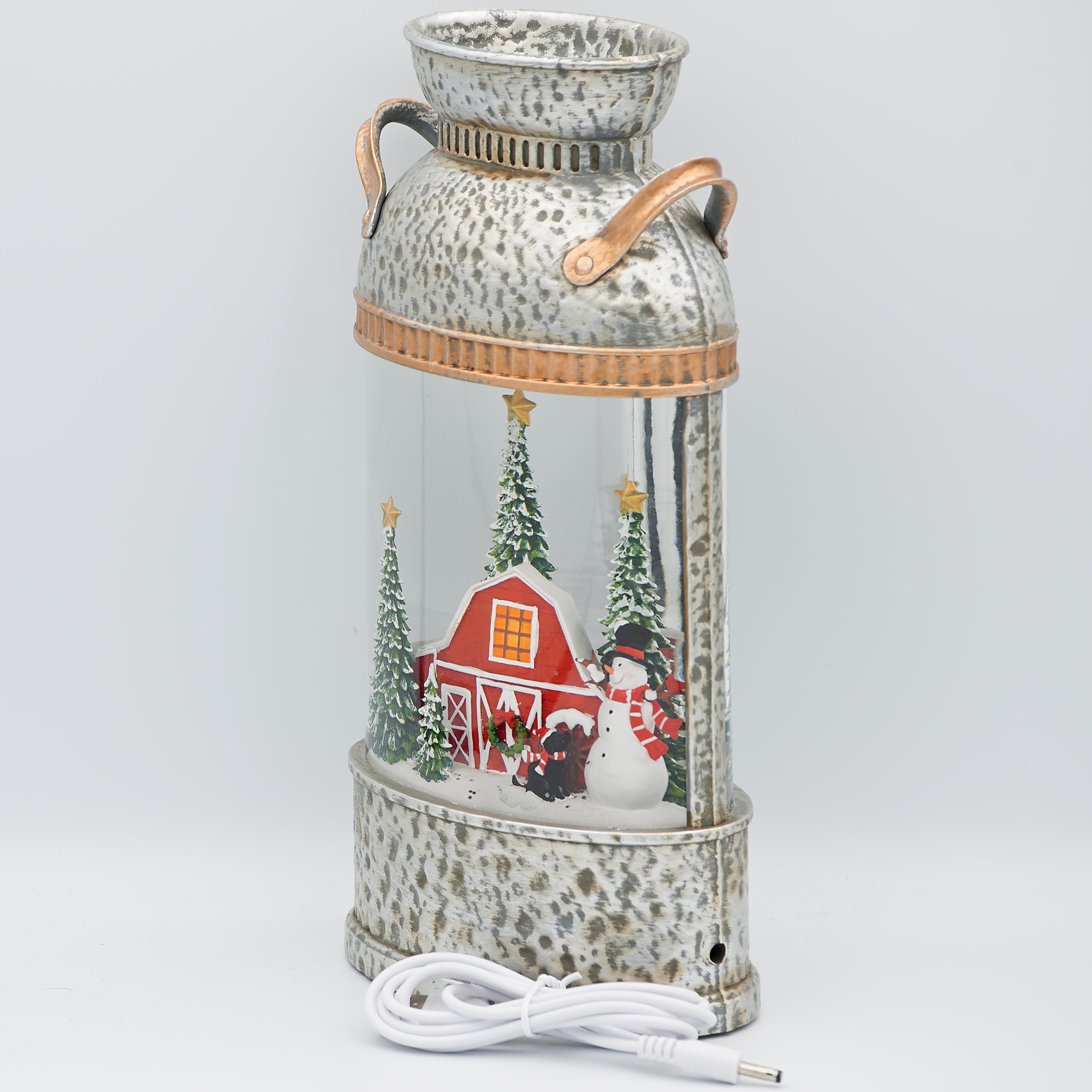 Confetti Lites Lighted Swirl Milk Can Farm Scene