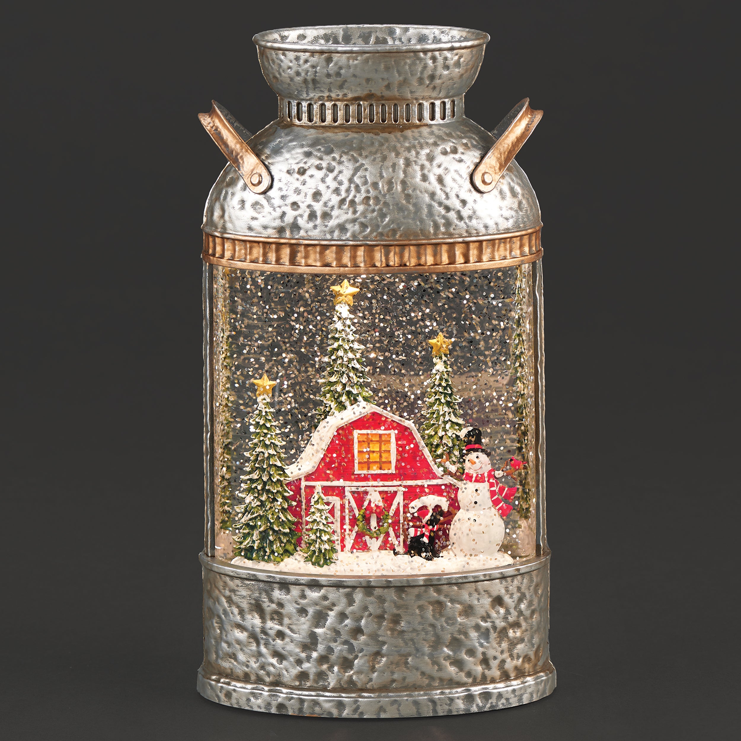 Confetti Lites Lighted Swirl Milk Can Farm Scene