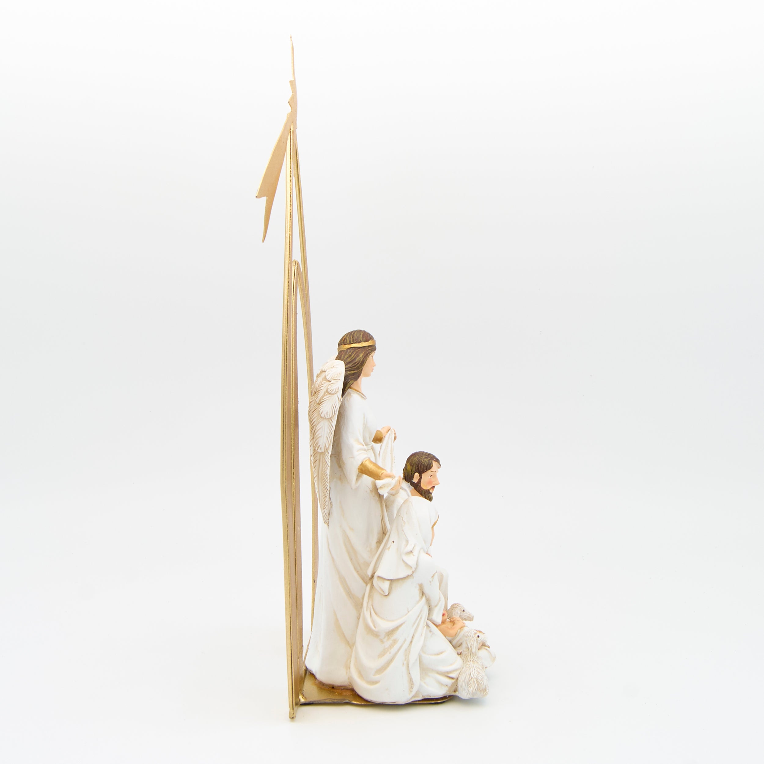 Holy Family & Angel Figure with Star Arch Frame