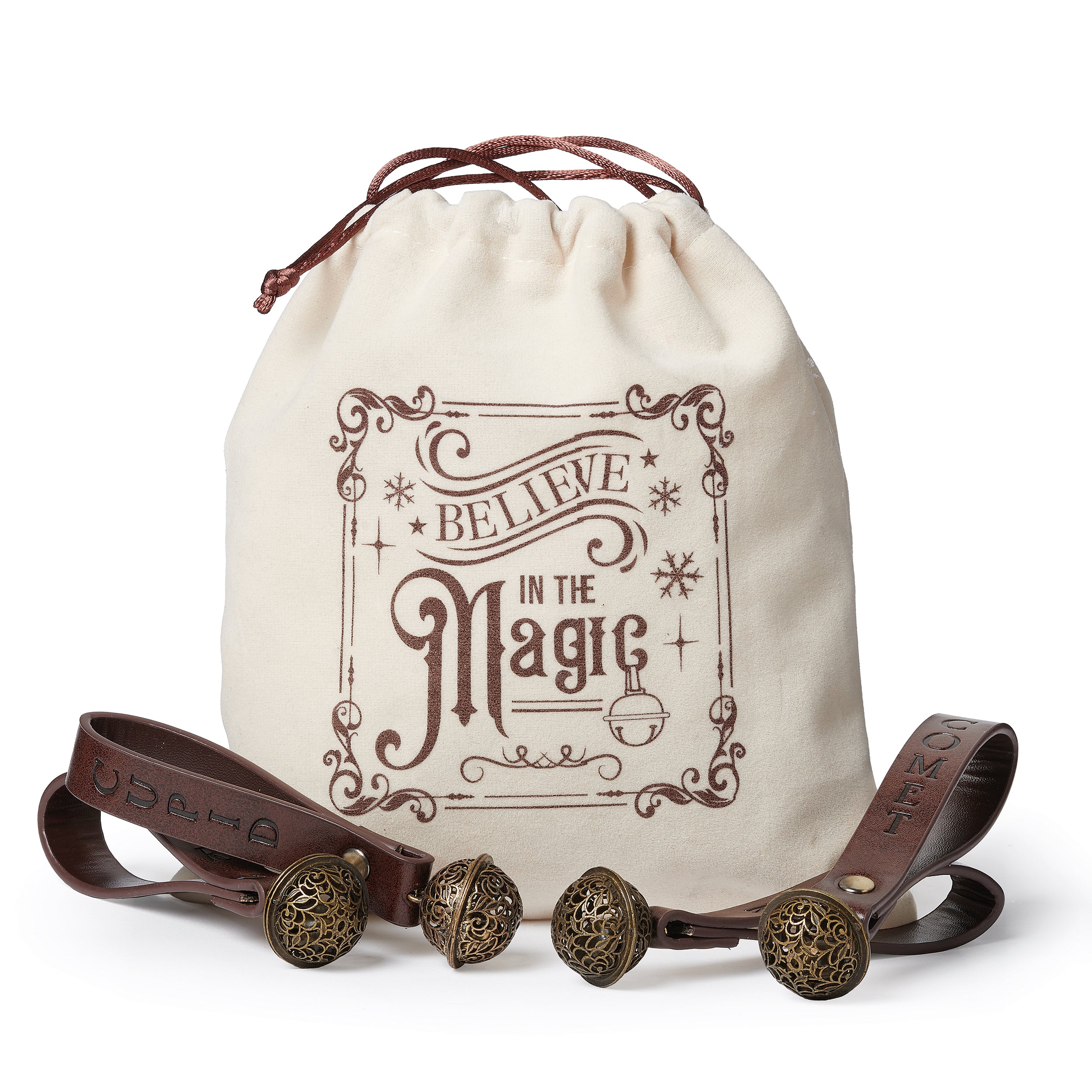 Reindeer Bell Ornaments Set