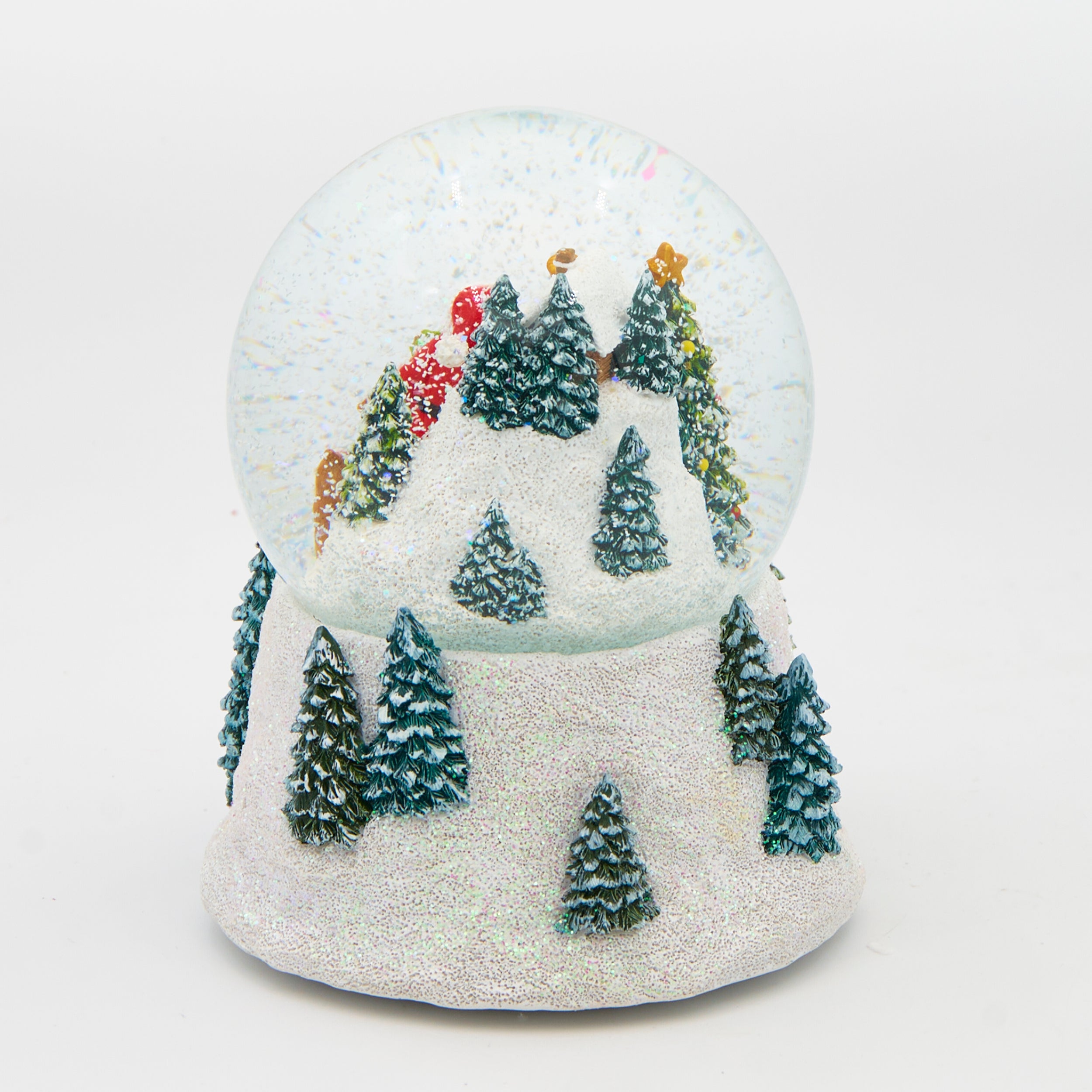 Glitterdome Musical Santa & Animals with Snowman Base- "O Christmas Tree" Tune