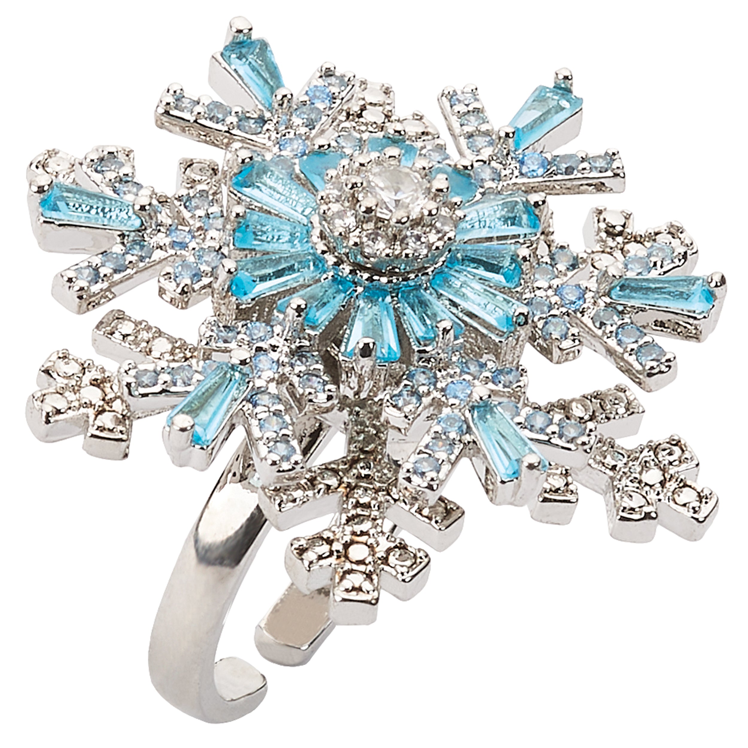 Snowflake Adjustable Blue Spin Ring
