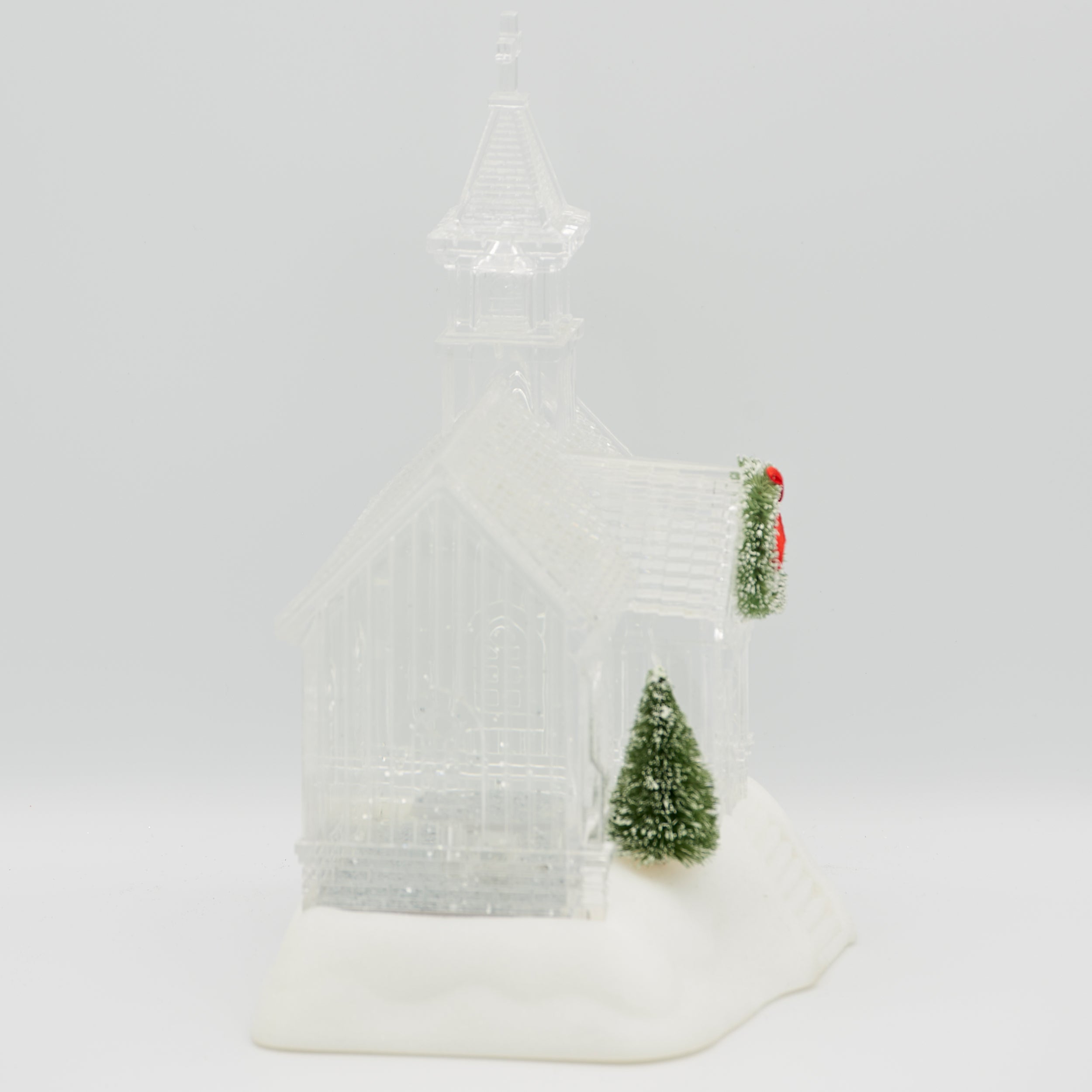Confetti Lites Lighted Swirl Clear Church with Wreath