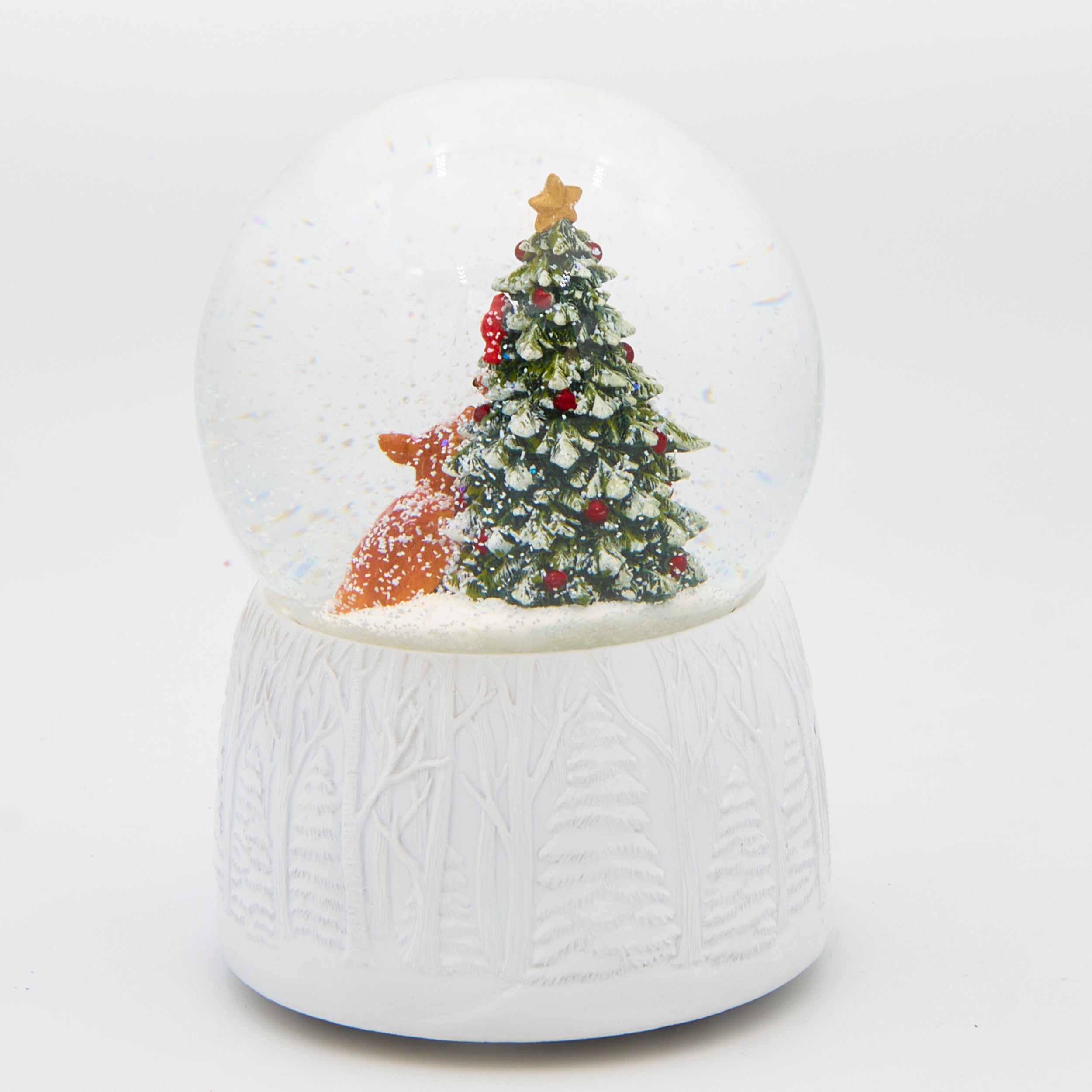 Glitterdome Musical Doe & Fawn – "O Christmas Tree" Tune