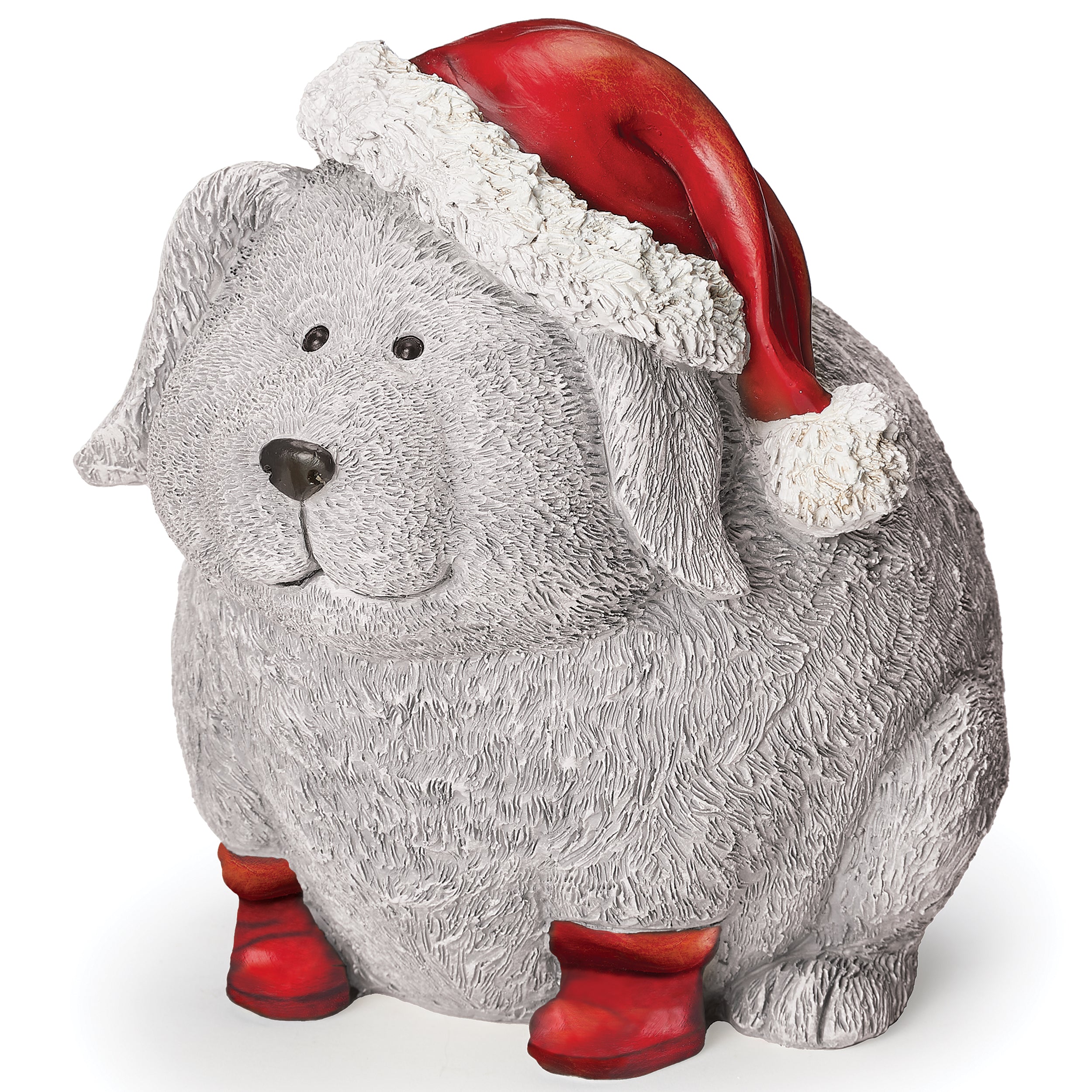 Pudgy Pals Christmas Puppy Garden Statue
