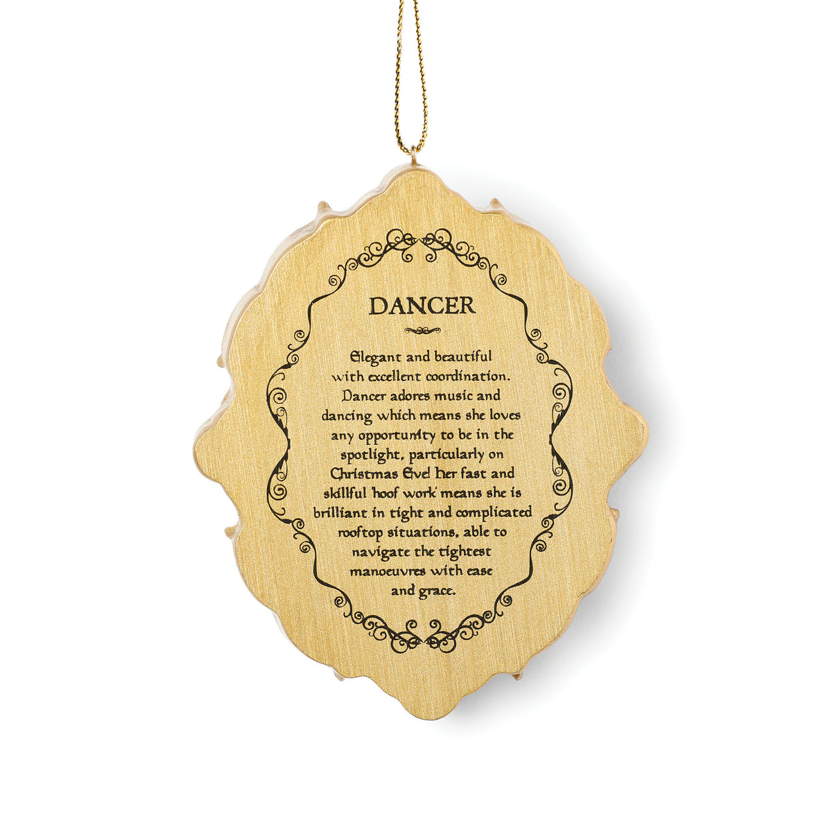 Santa's Reindeer Christmas ornament with printed story on wooden back