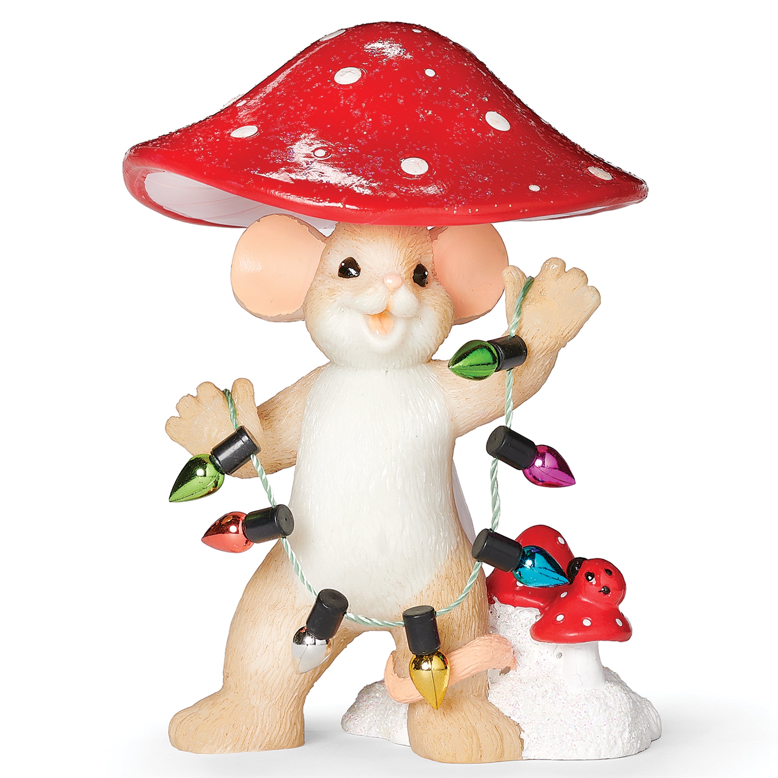 Charming Tails Mouse Under Mushroom Cap Figure