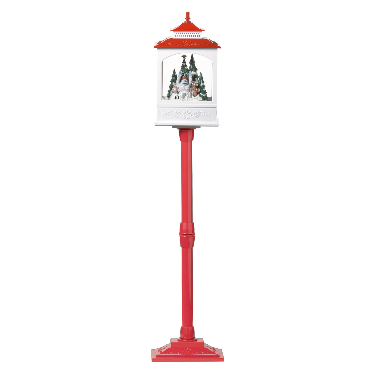 Rudolph the Red-Nosed Reindeer musical snow blowing lamppost amusement