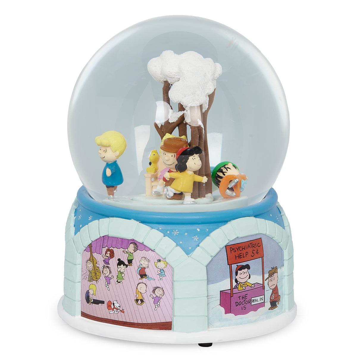 Peanuts ice skaters musical glitterdome alternate front view