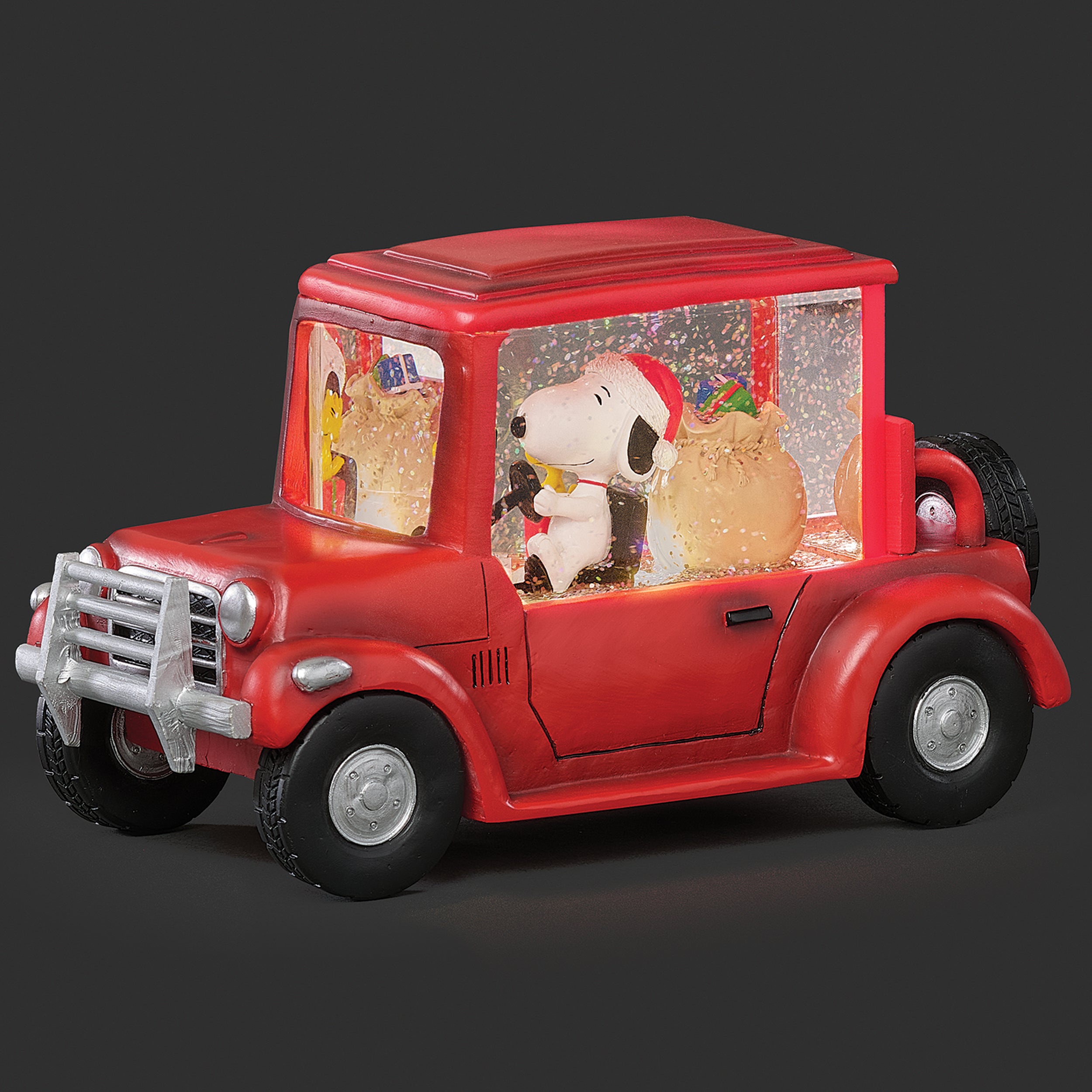 Peanuts Lighted Swirl Santa Snoopy in an ATV - Confetti Lites