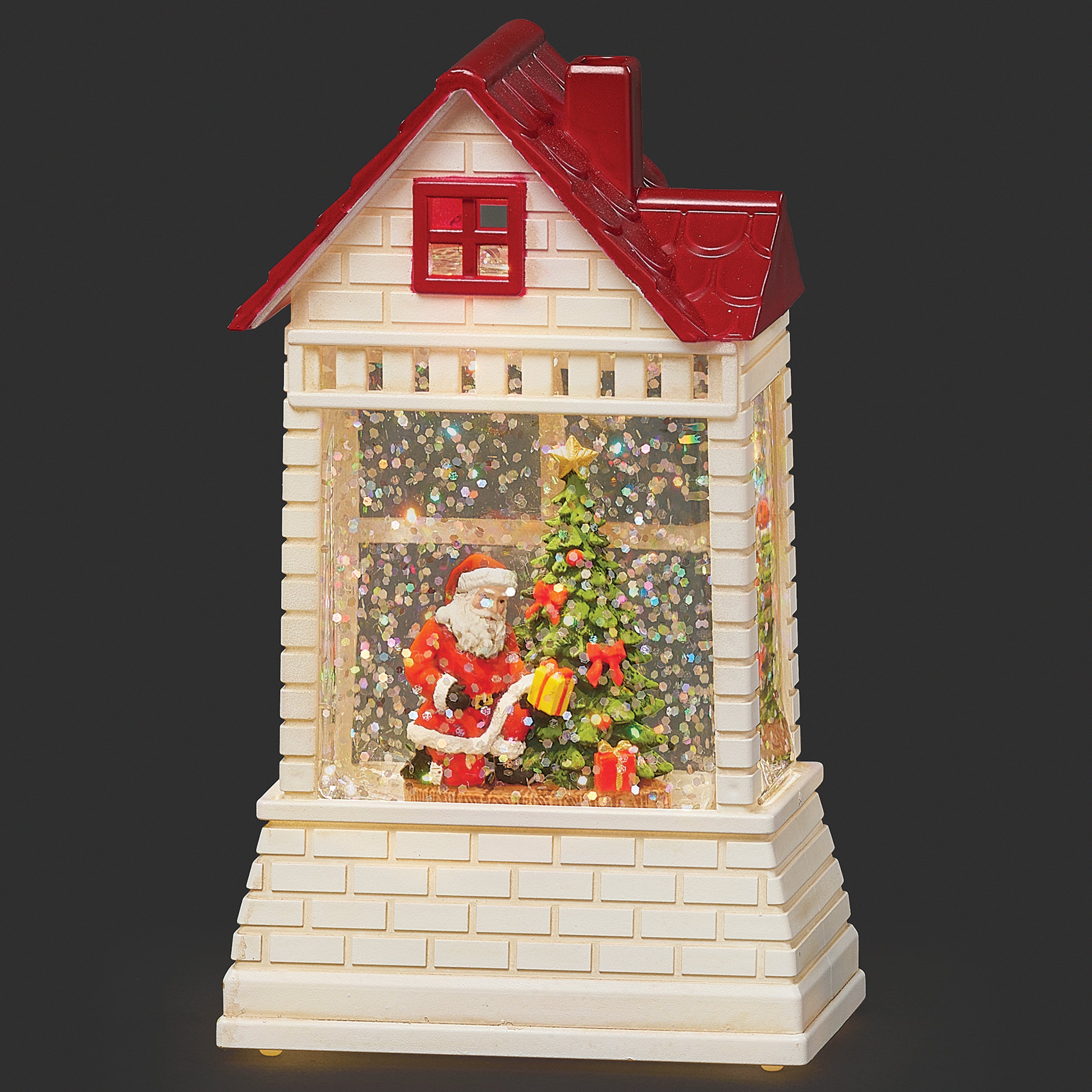 Lighted Santa in House – Shimmering Merry Lites