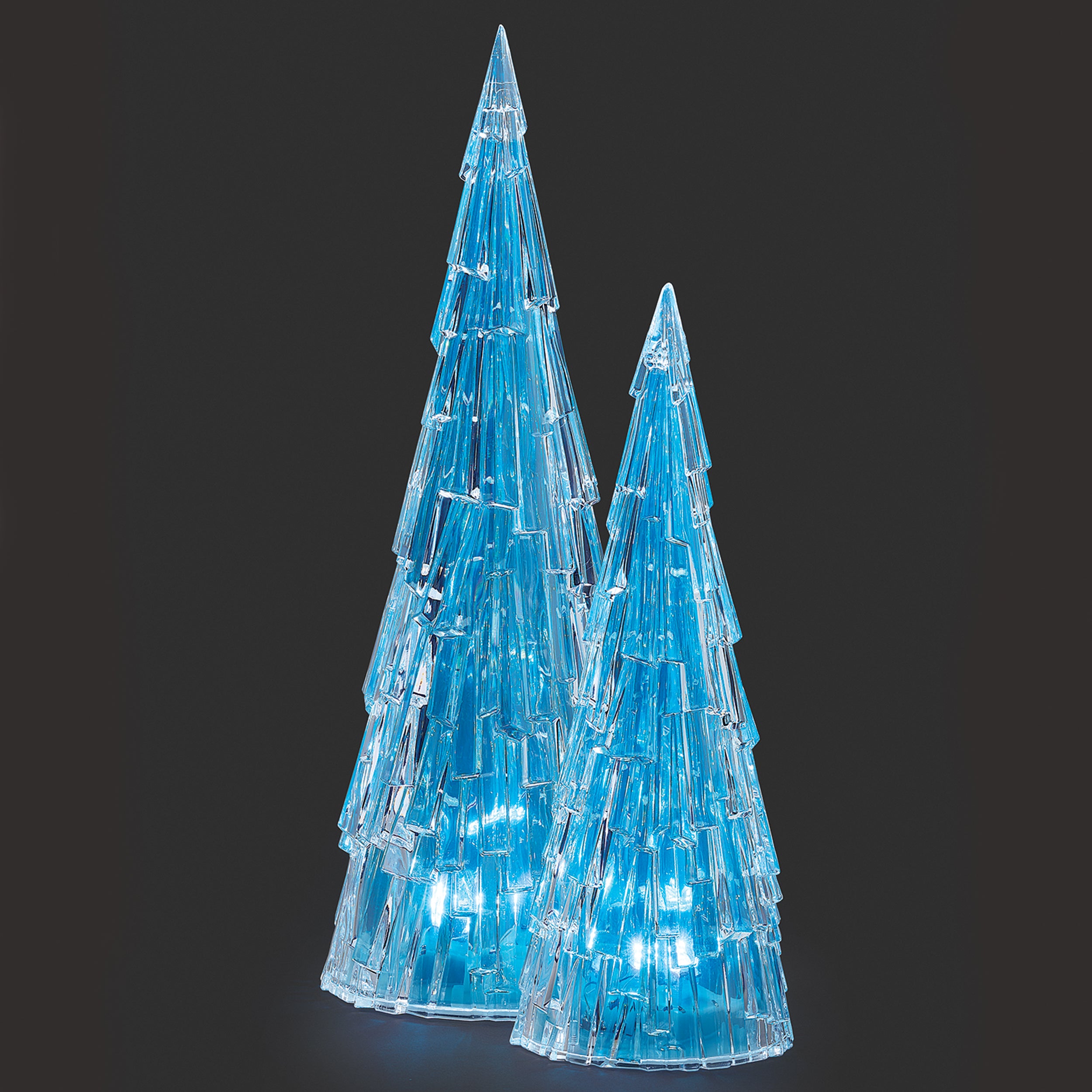 Lighted Blue Icy Tree Set