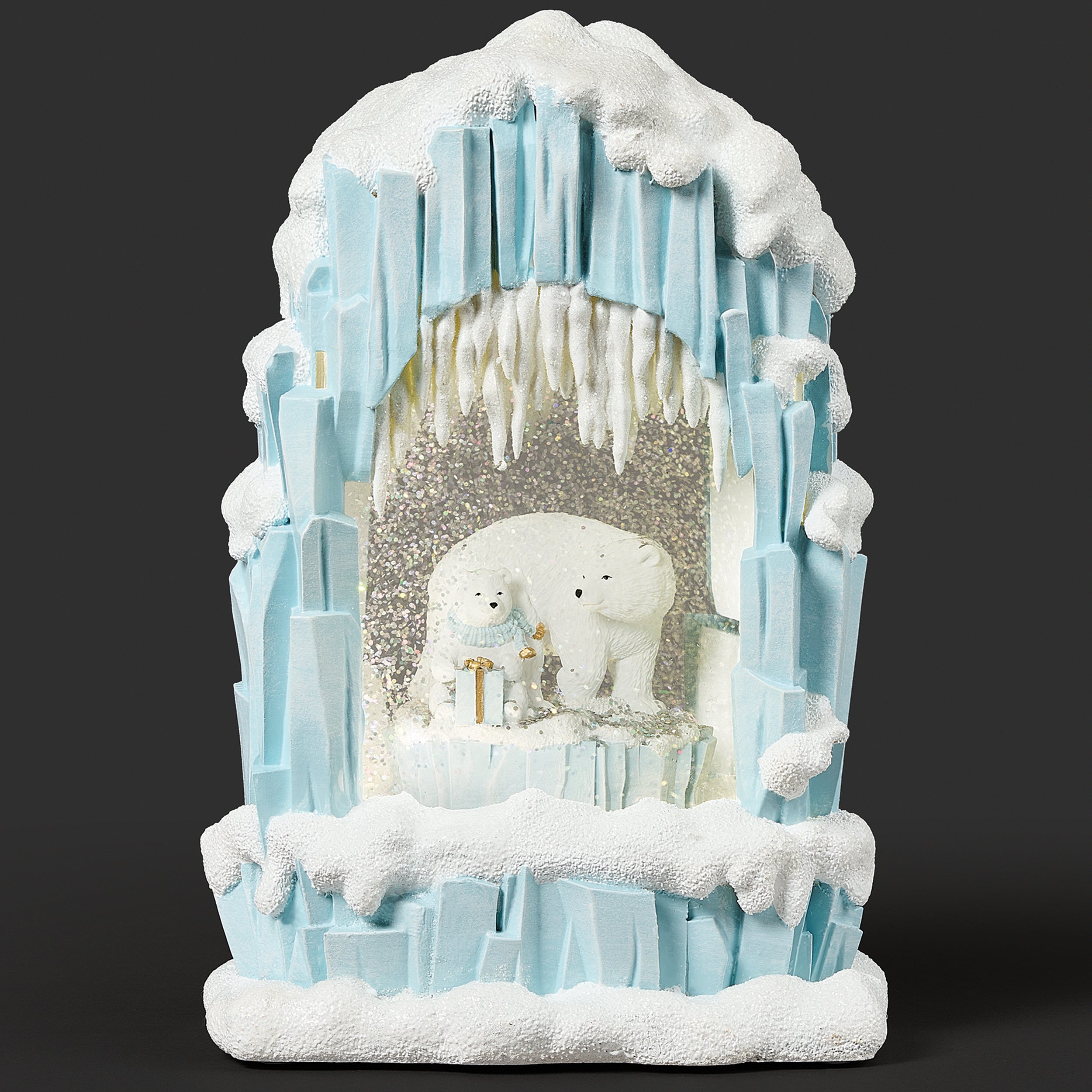 Lighted Swirl Polar Bears Igloo Scene Lighted Swirl Polar Bears Igloo Scene
