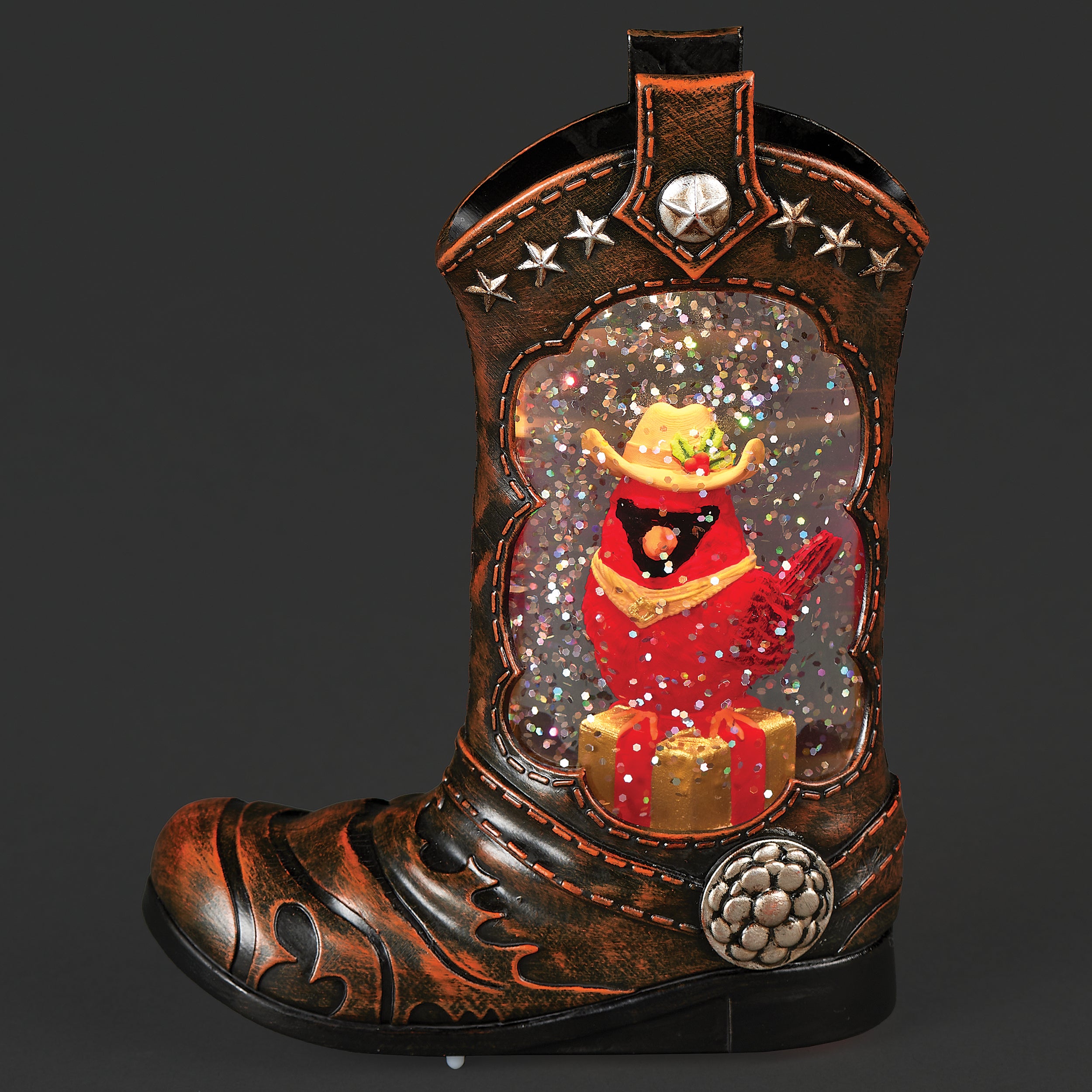 Lighted Cardinal in Cowboy Boot – Shimmering Merry Lites