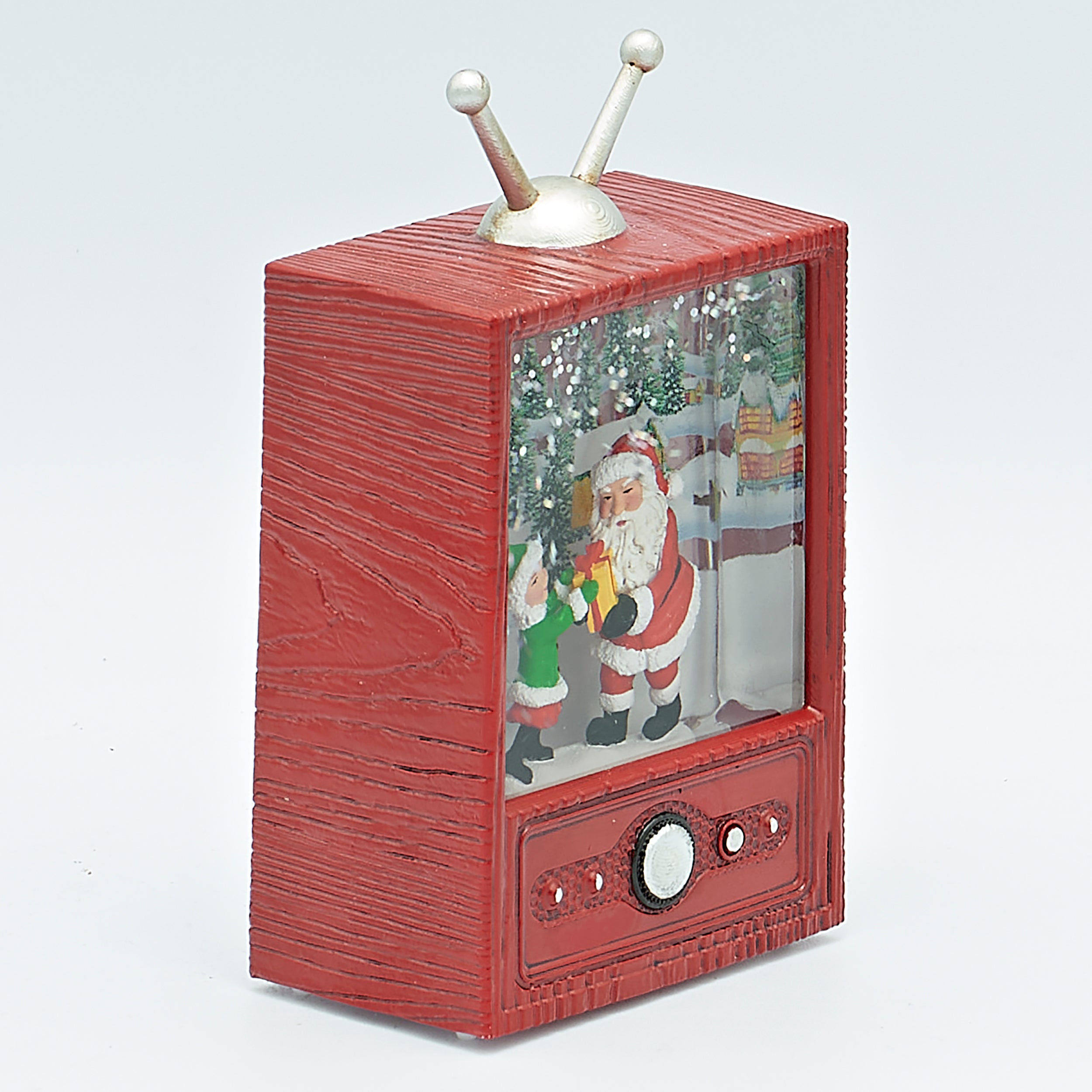 Lighted Santa Giving Gift TV – Shimmering Merry Lites