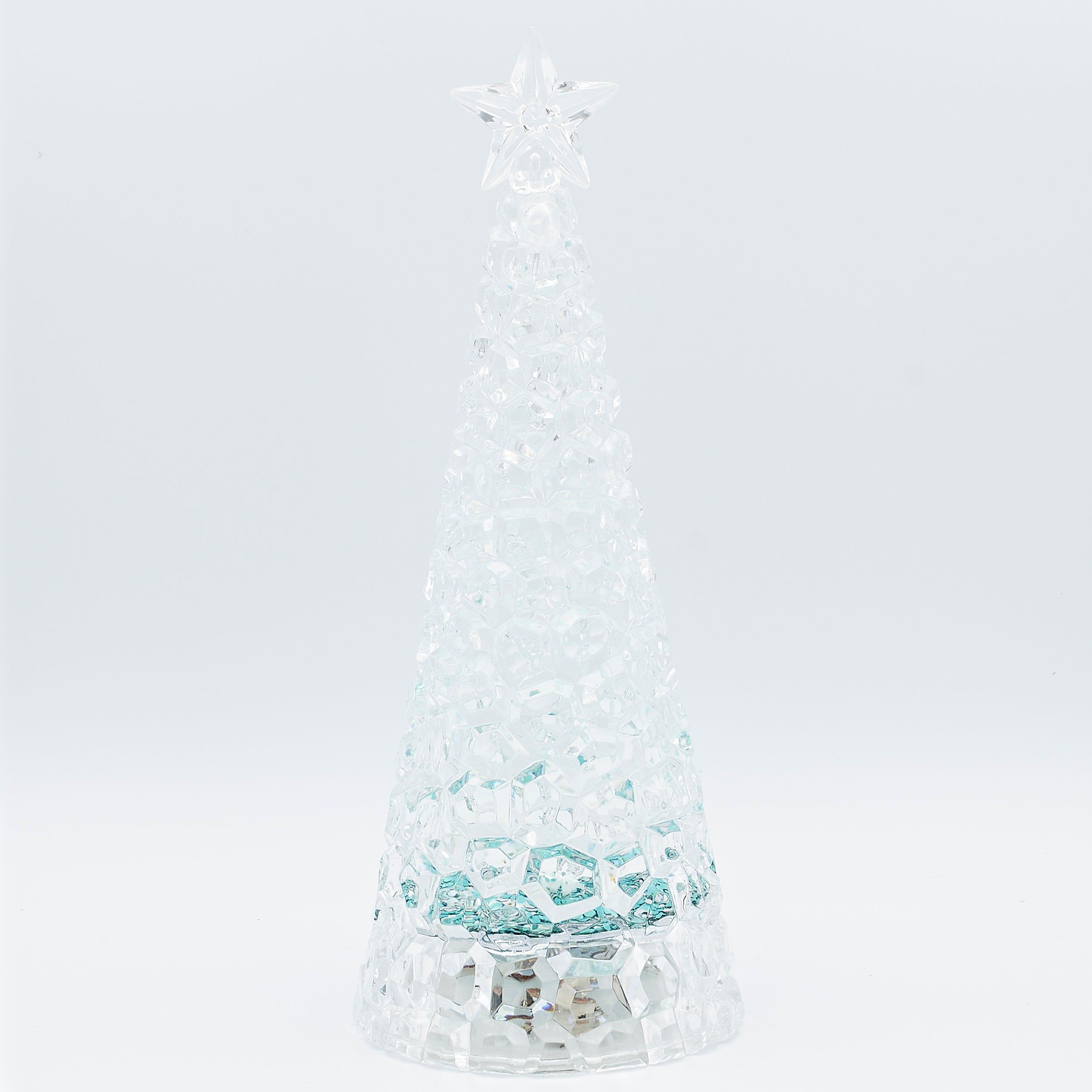 Confetti Lites Lighted Swirl Tree with Silver & Green Glitter