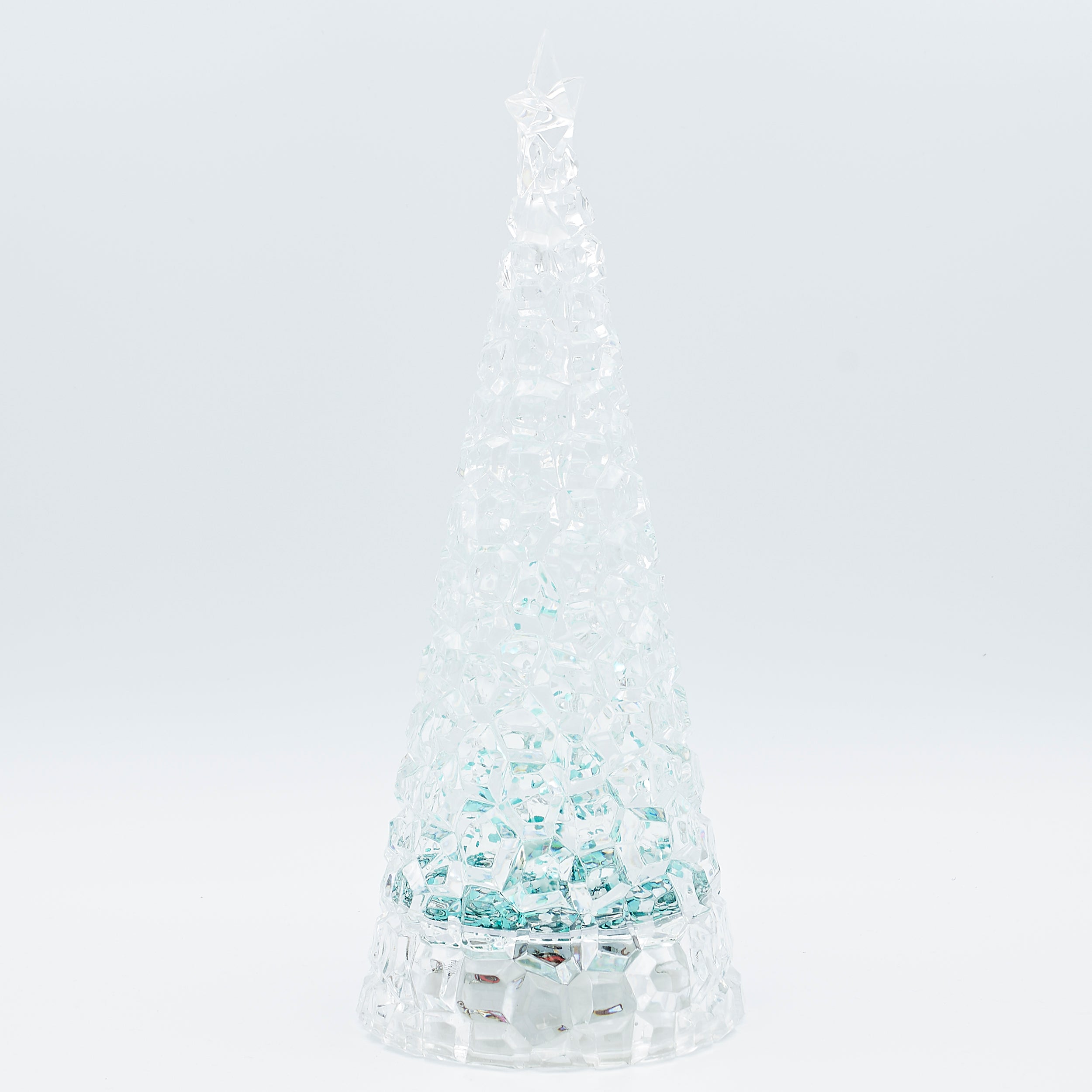 Confetti Lites Lighted Swirl Tree with Silver & Green Glitter