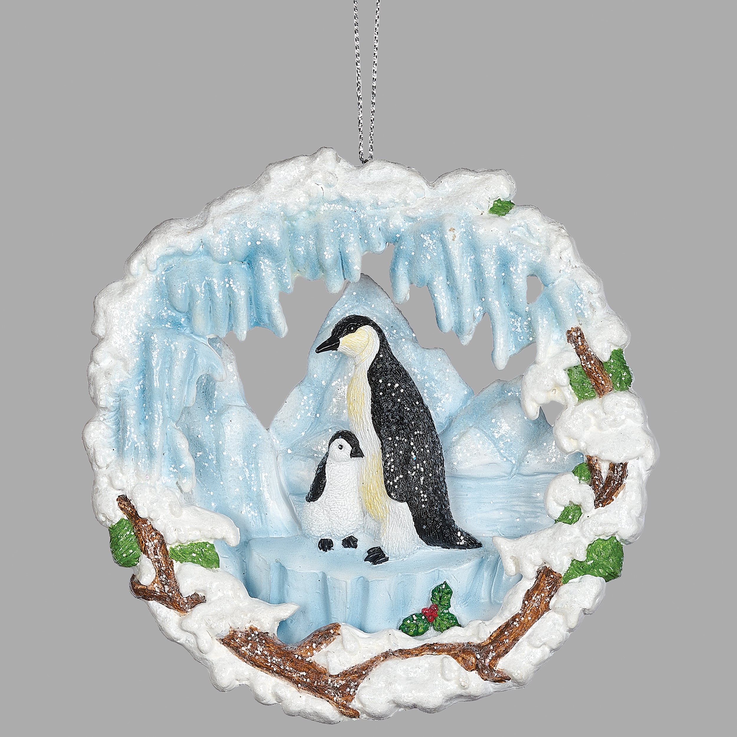 Penguin with Icicle Wreath Ornament
